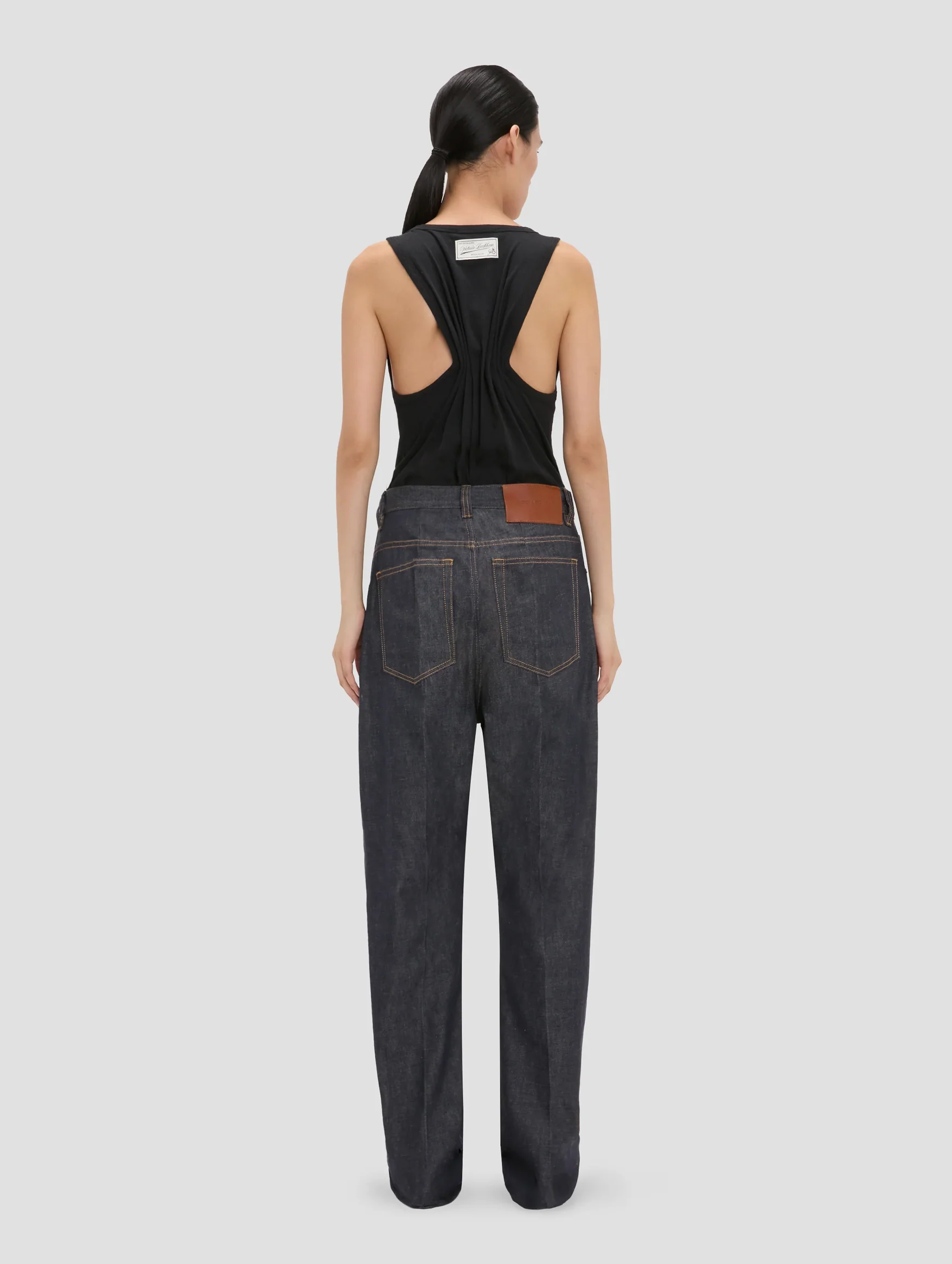 Split Tank Top in Black - Image 5