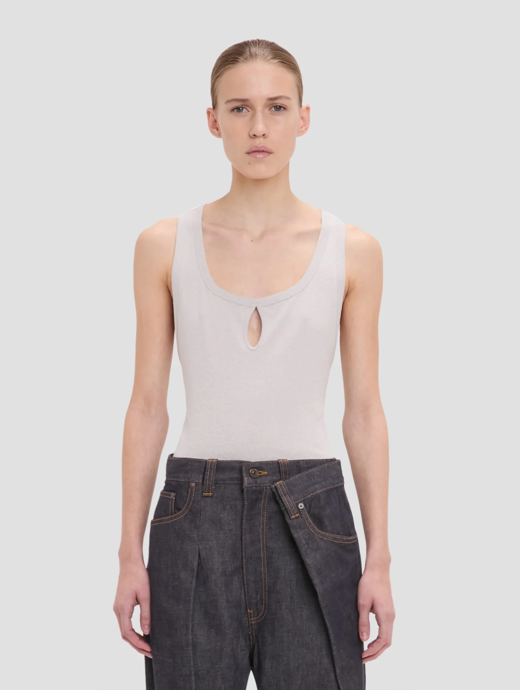 Split Tank Top in Magnesium - Image 2