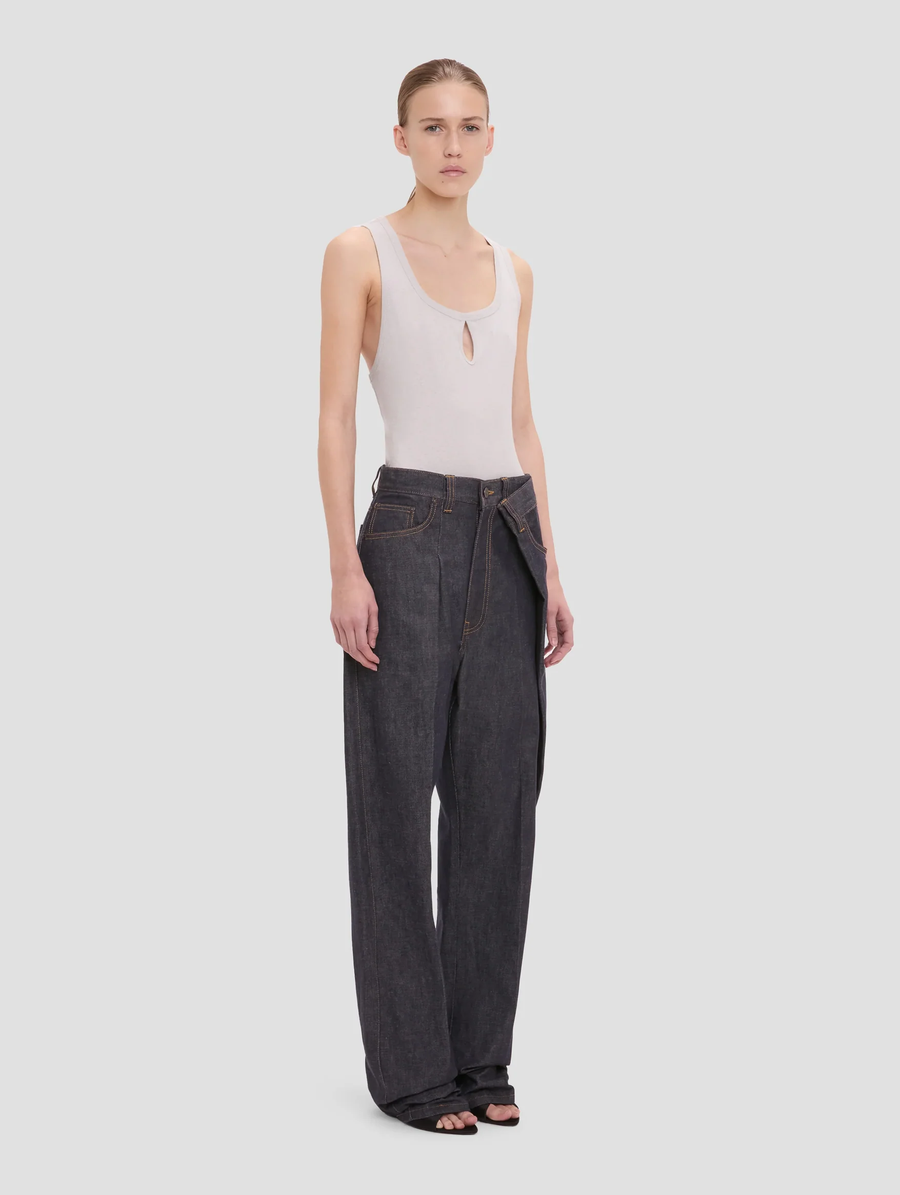 Split Tank Top in Magnesium - Image 3