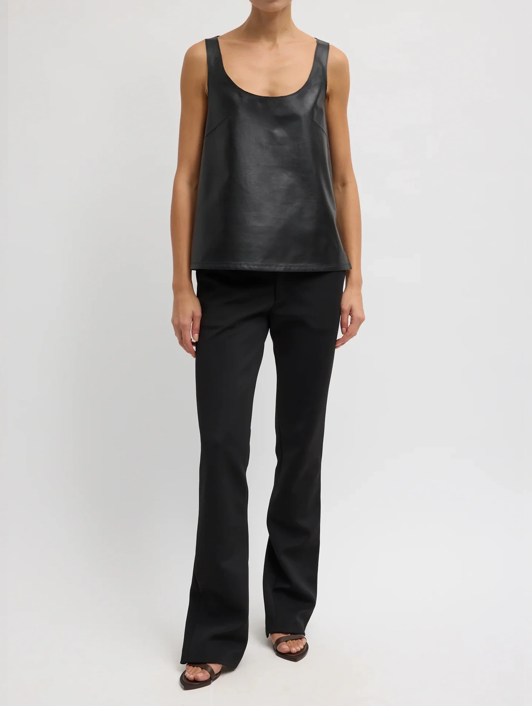 Spring Bonded Twill Elfie Regular Trouser in Black
