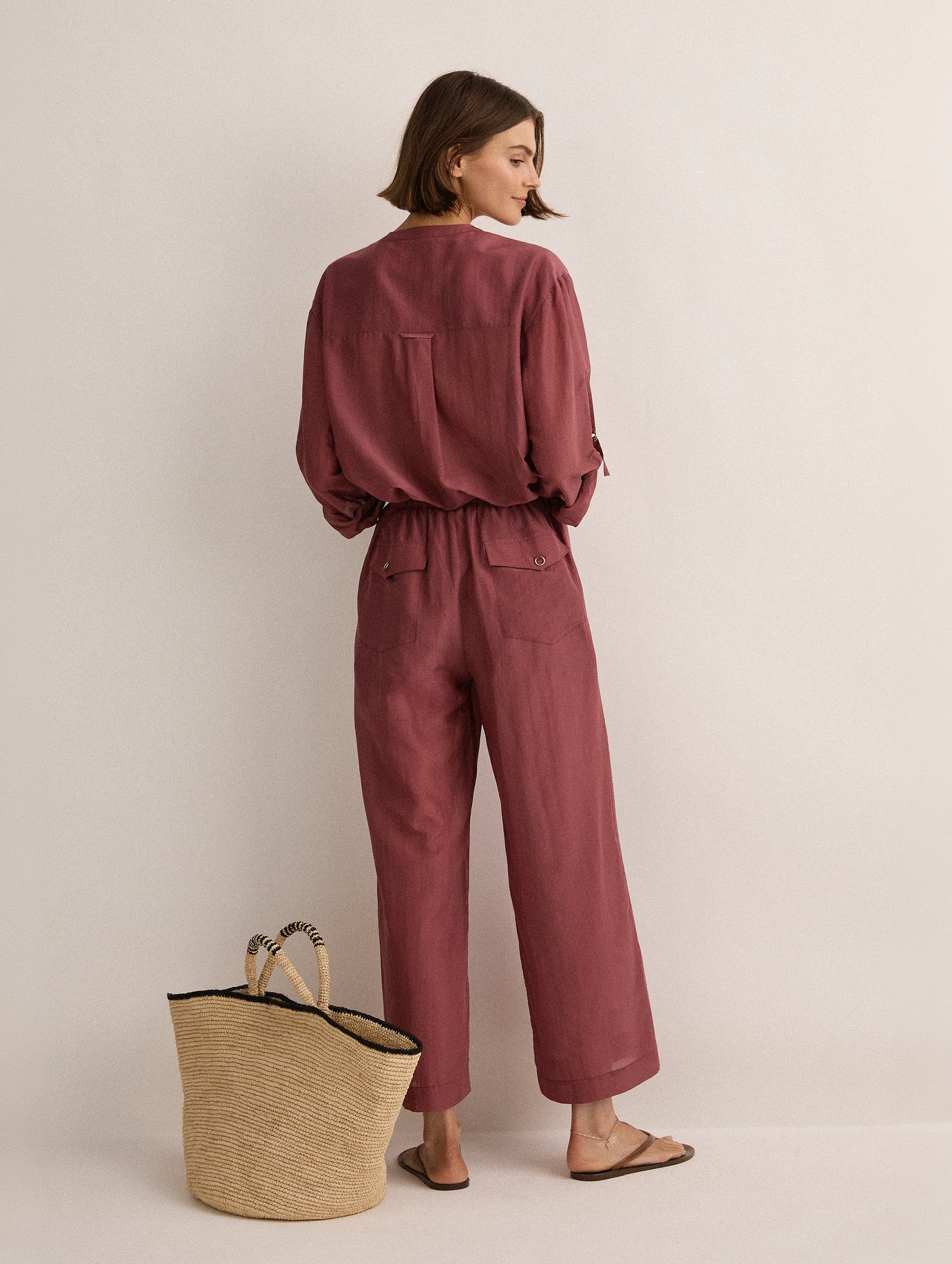 Straight Pant in Plum - Image 3
