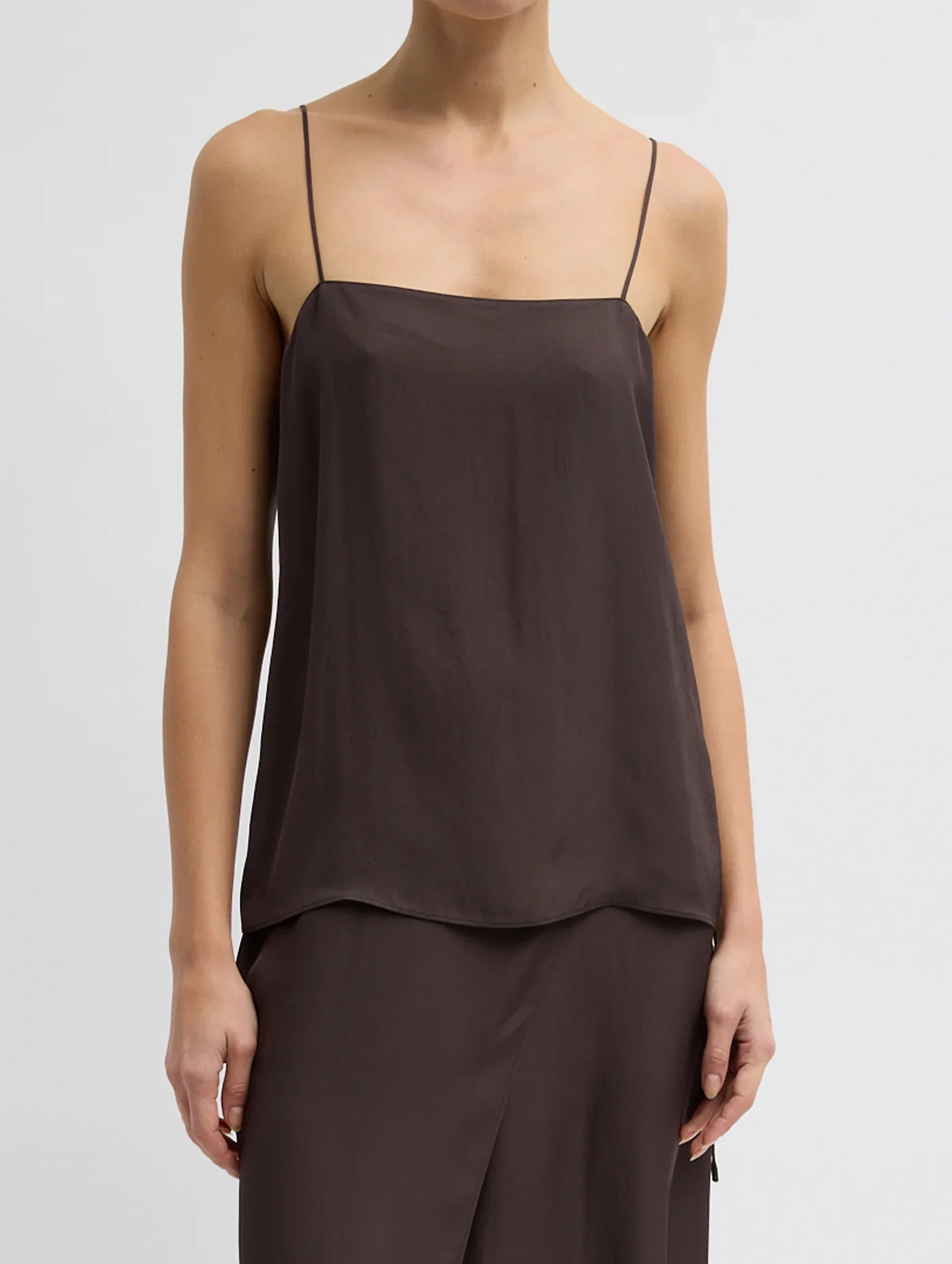 Summer Slip Cami in Chocolate Brown