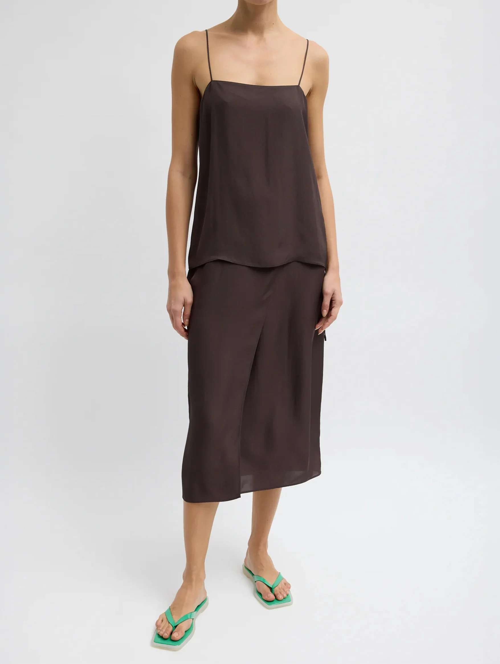 Summer Slip Cami in Chocolate Brown - Image 2