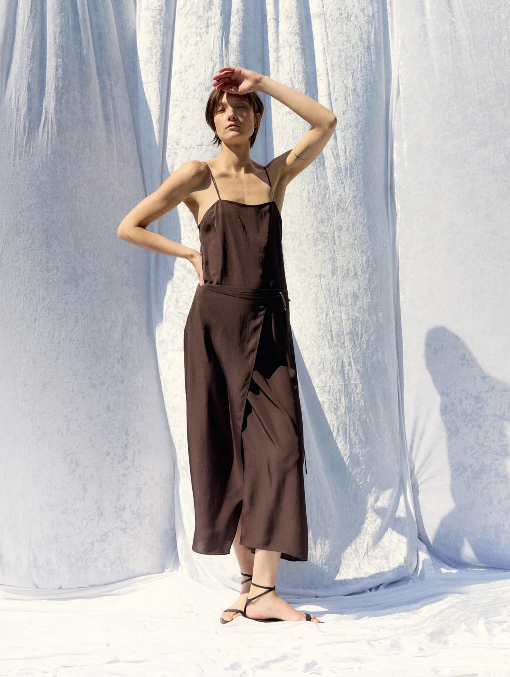 Summer Slip Cami in Chocolate Brown - Image 5