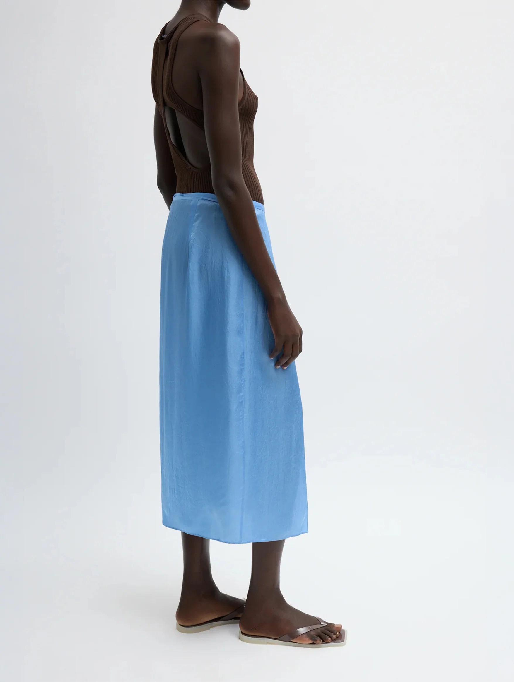 Summer Slip Wrap Skirt in Baby Blue - Image 2