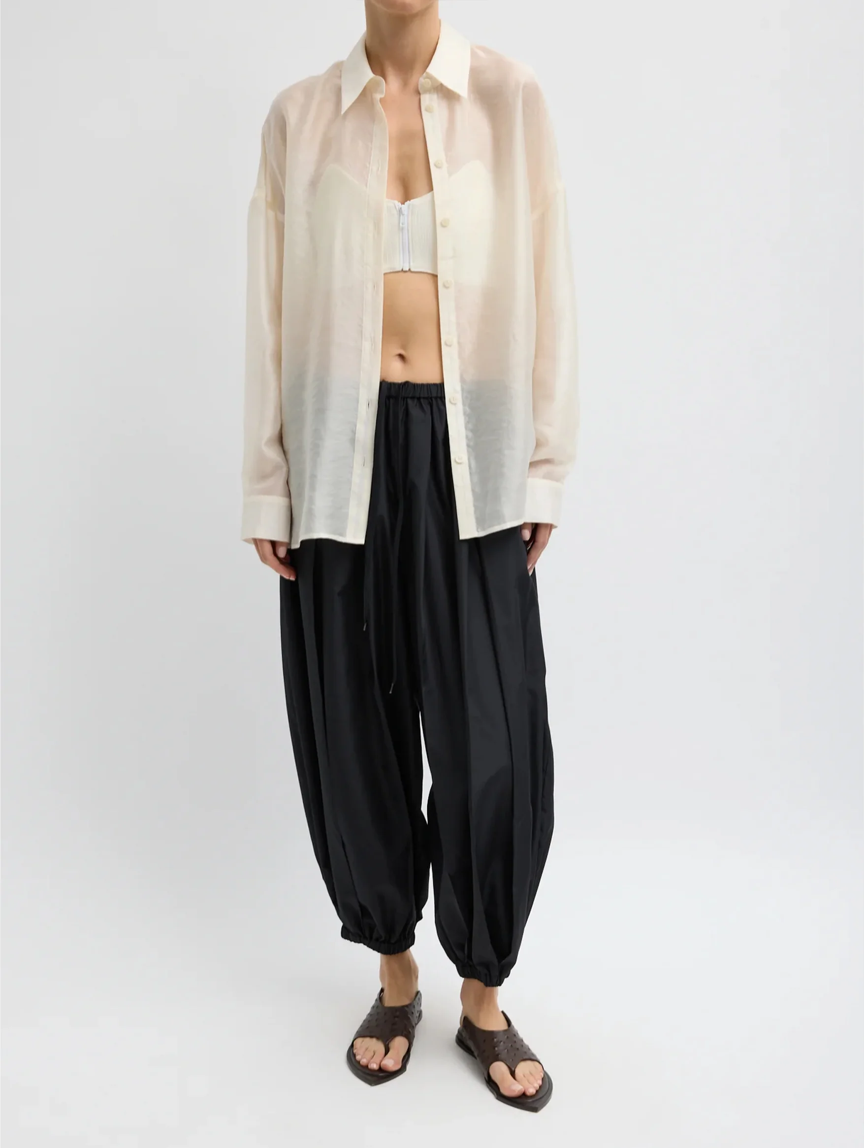 Summer Voile Oversized Shirt in Ivory - Image 2