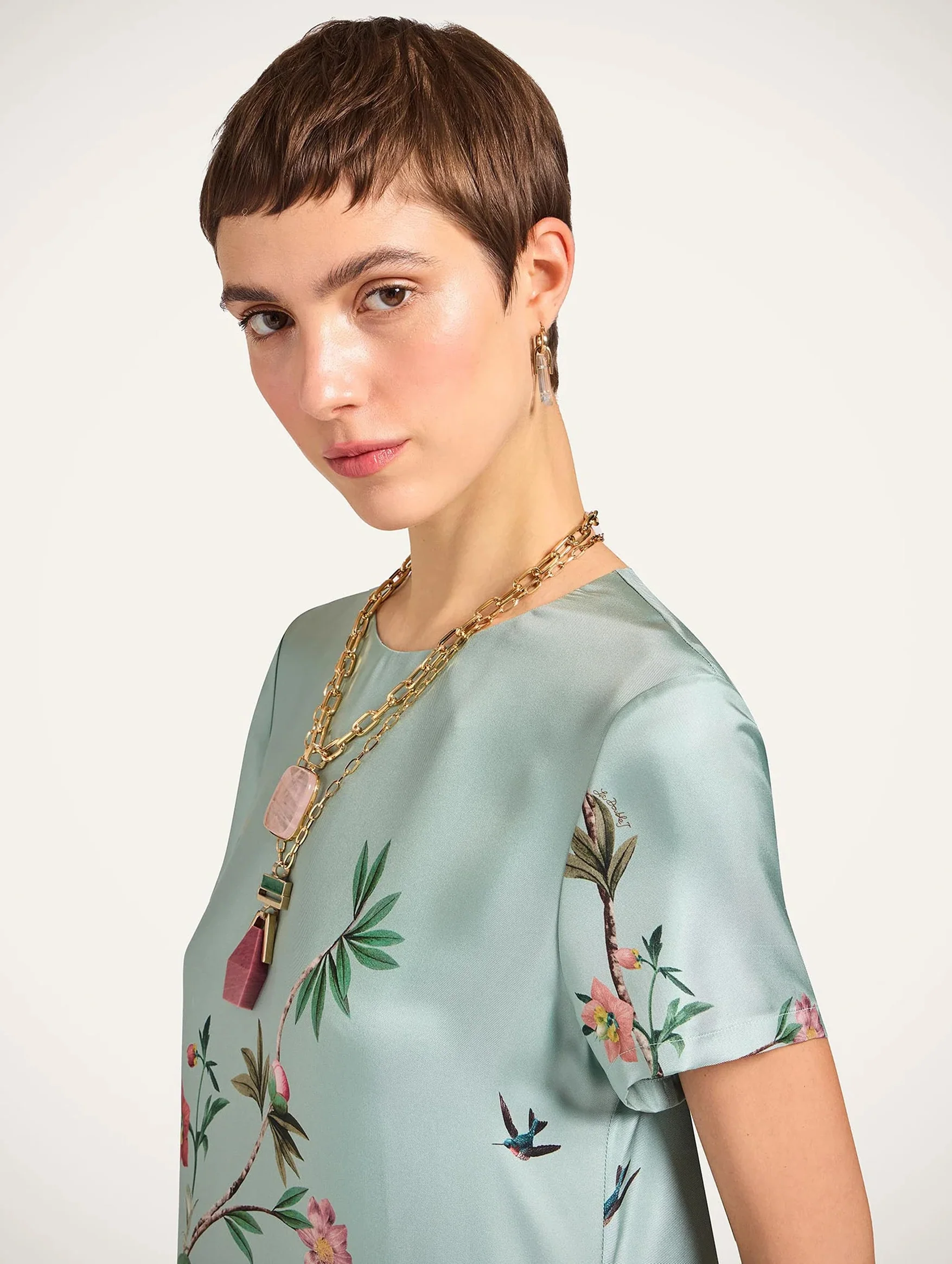 Swing Dress with Feathers in Zooflora - Image 4