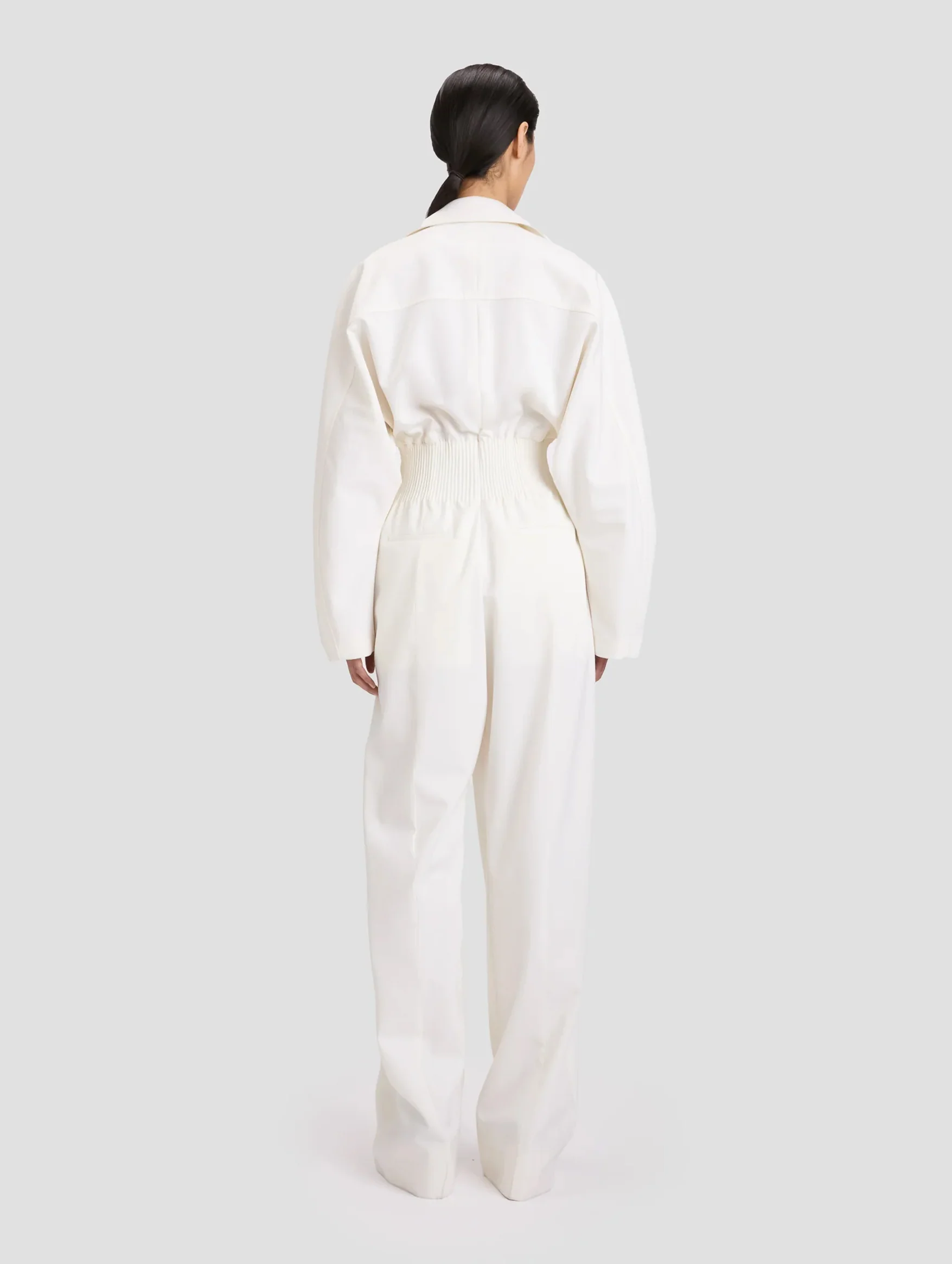 Tab Detail Jumpsuit in Ivory - Image 5