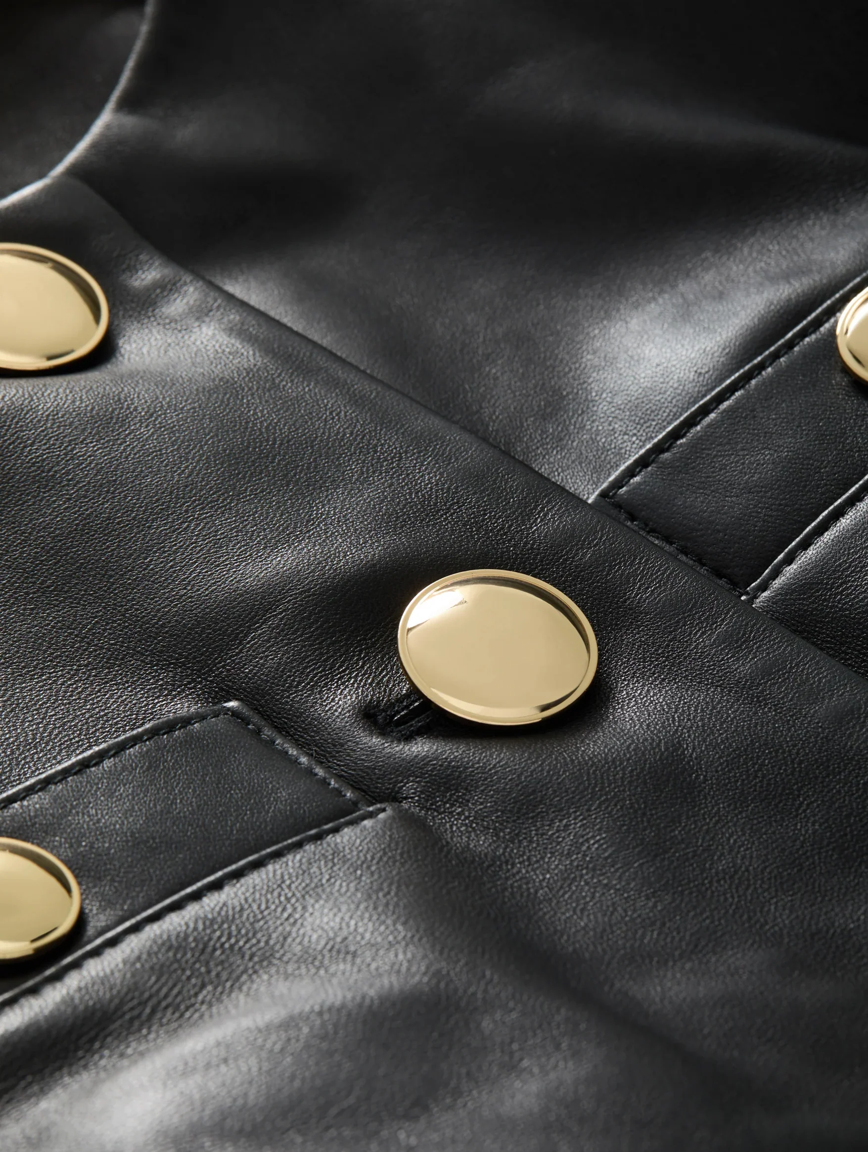 Tamara Leather Vest in Black - Image 3