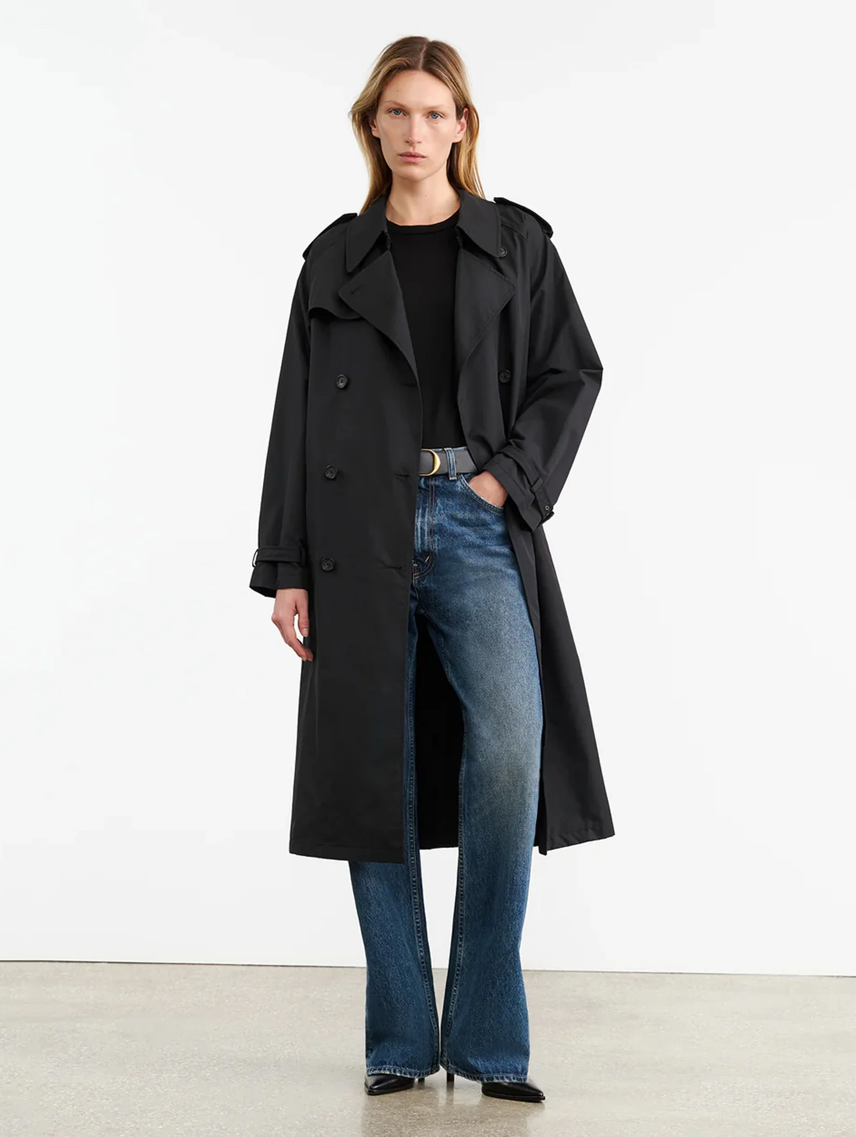 Tanner Trench Coat in Black - Image 2