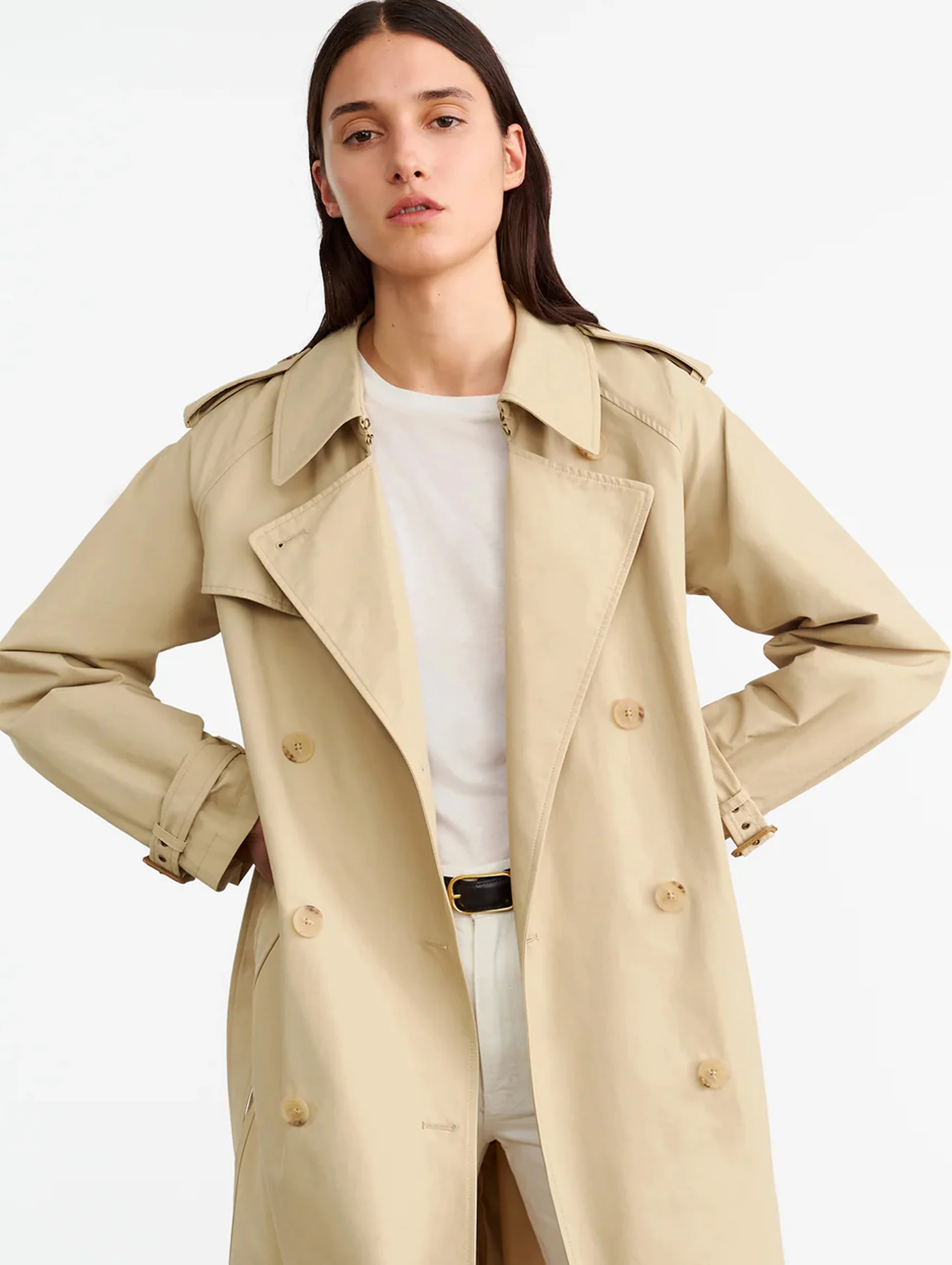 Tanner Trench Coat in Khaki - Image 4