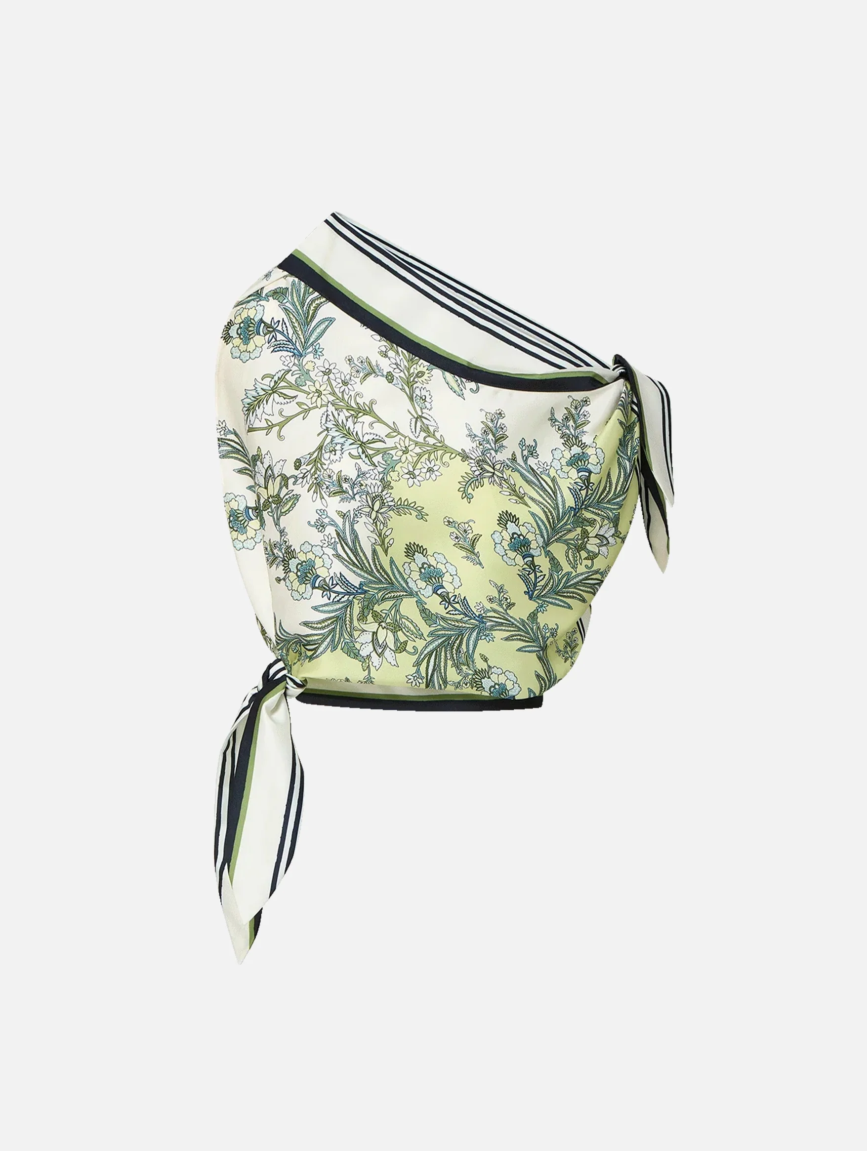 Tari One-Shoulder Blouse in Light Pistachio Multi