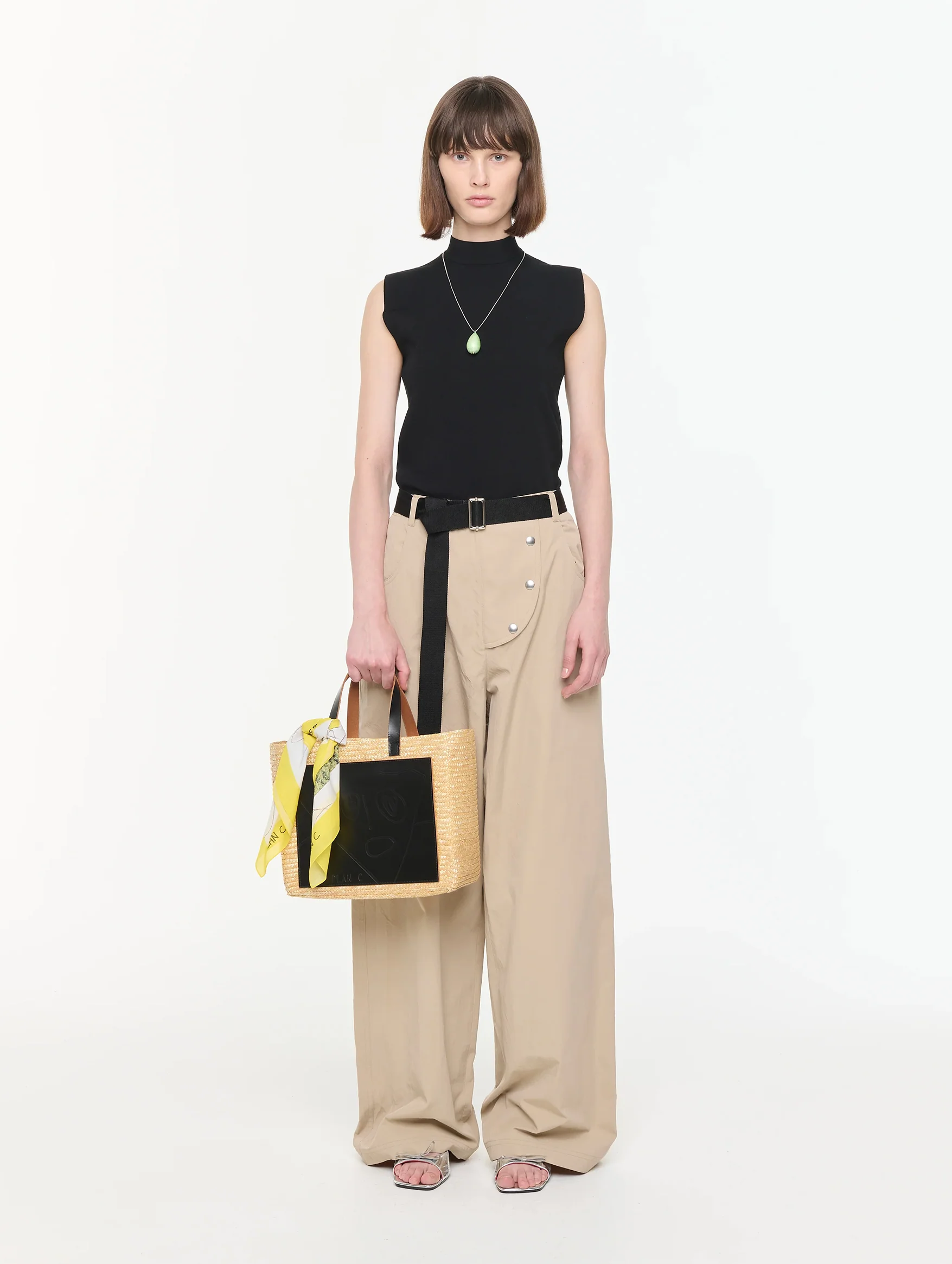 Technical Twill Belted Pants in Sand - Image 2