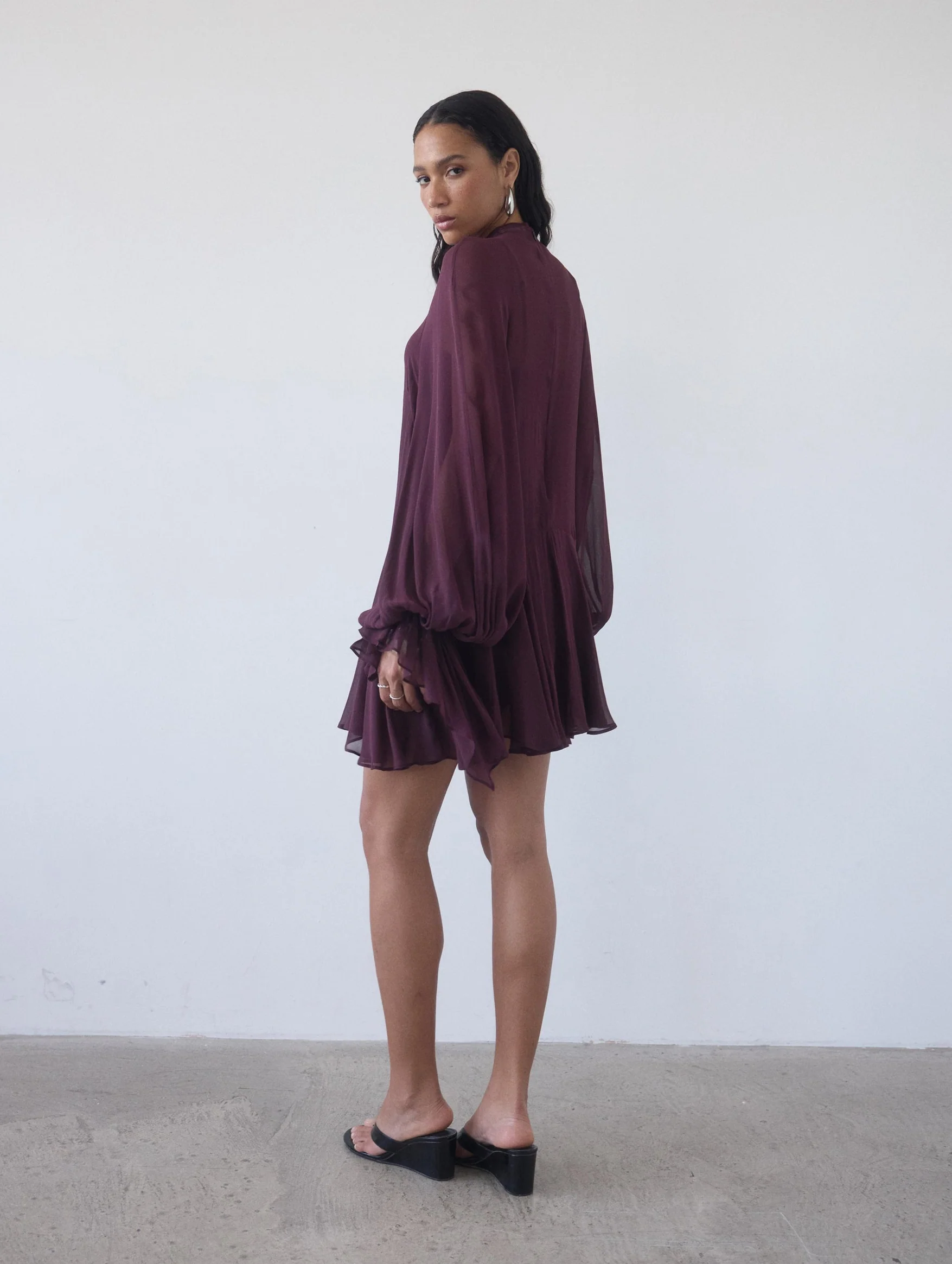 Terran Georgette Chiffon Mini Dress In Earth - Image 5