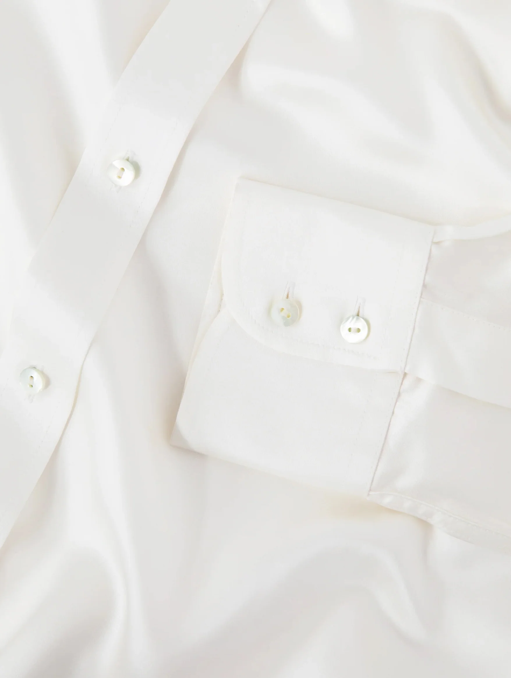 The Boyfriend Silk Shirt in Pearl - Image 6