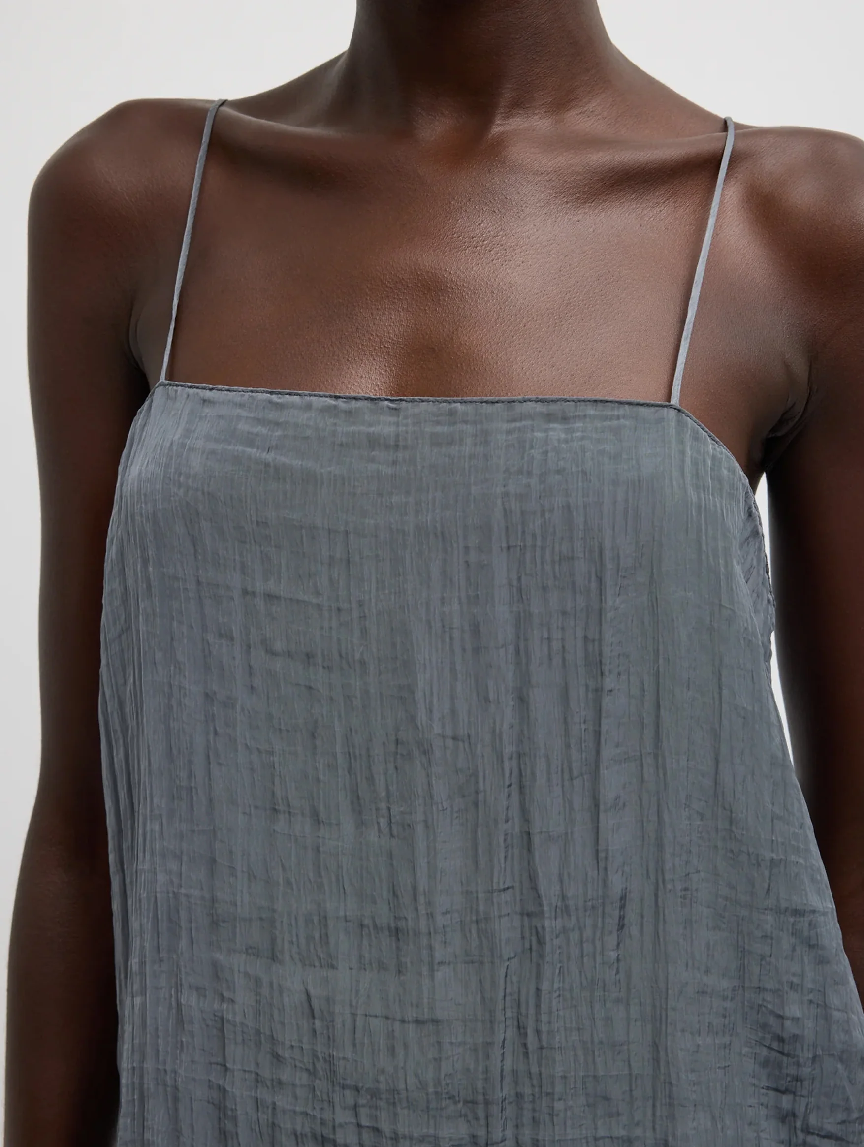 The Crinkle Slip Cami in Dark Grey - Image 5