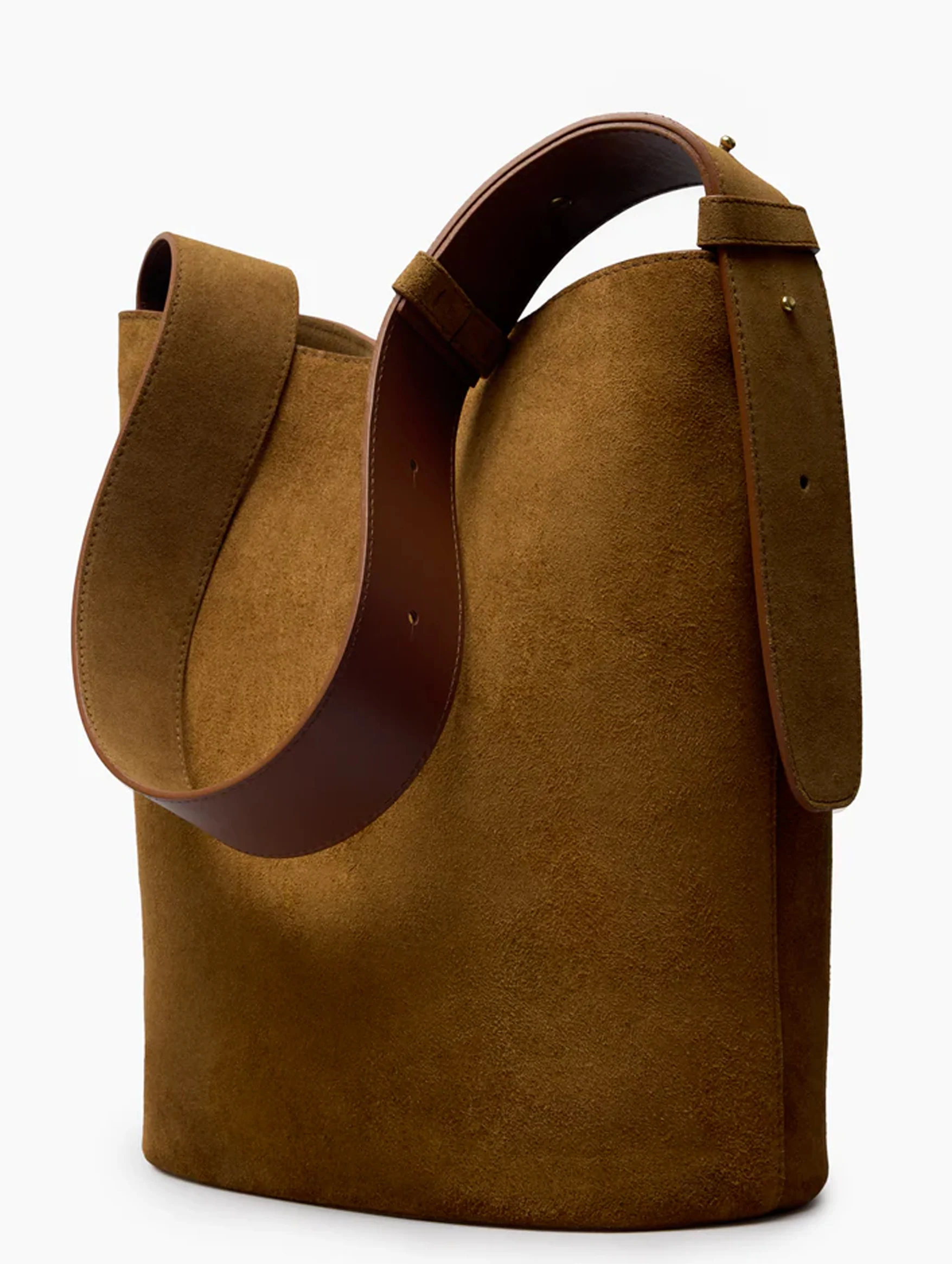 The Norma Tote in Maple Brown Suede - Image 5