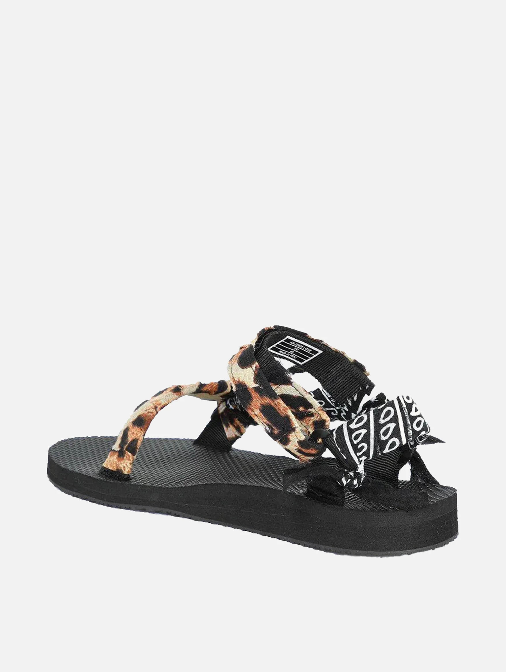 Trekky Sandal in Leopard Print & Black Bandana - Image 2