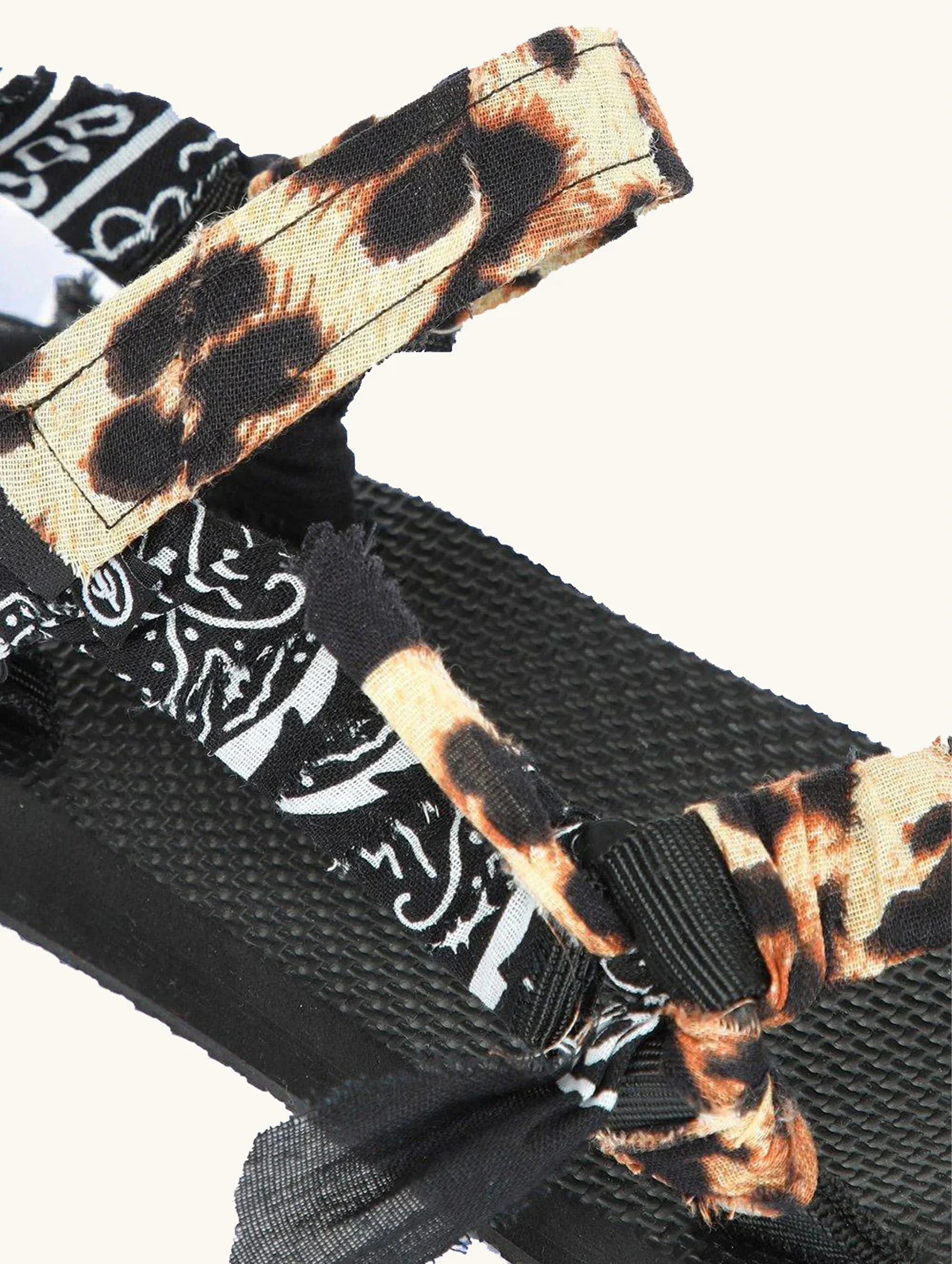 Trekky Sandal in Leopard Print & Black Bandana - Image 3