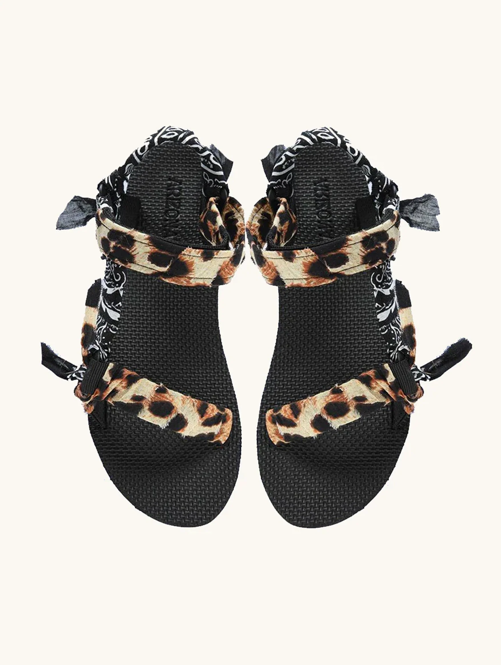 Trekky Sandal in Leopard Print & Black Bandana - Image 4