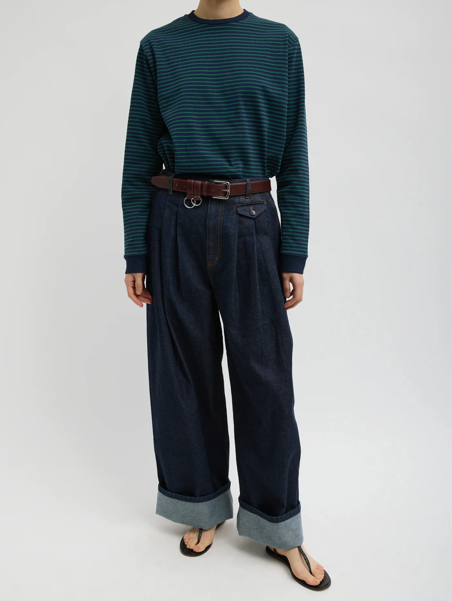 Triple Pleat Jean in Indigo - Image 4