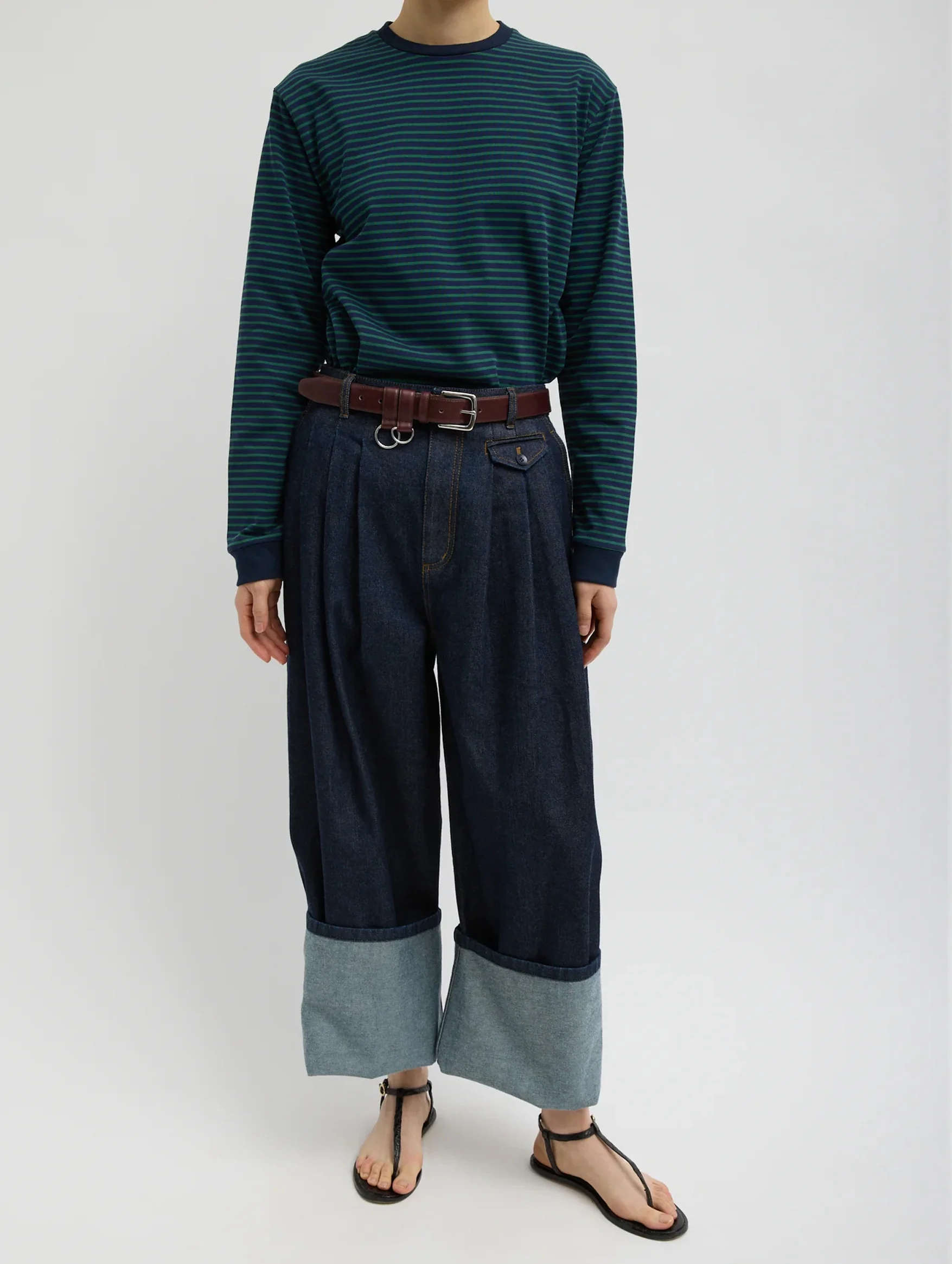 Triple Pleat Jean in Indigo - Image 5