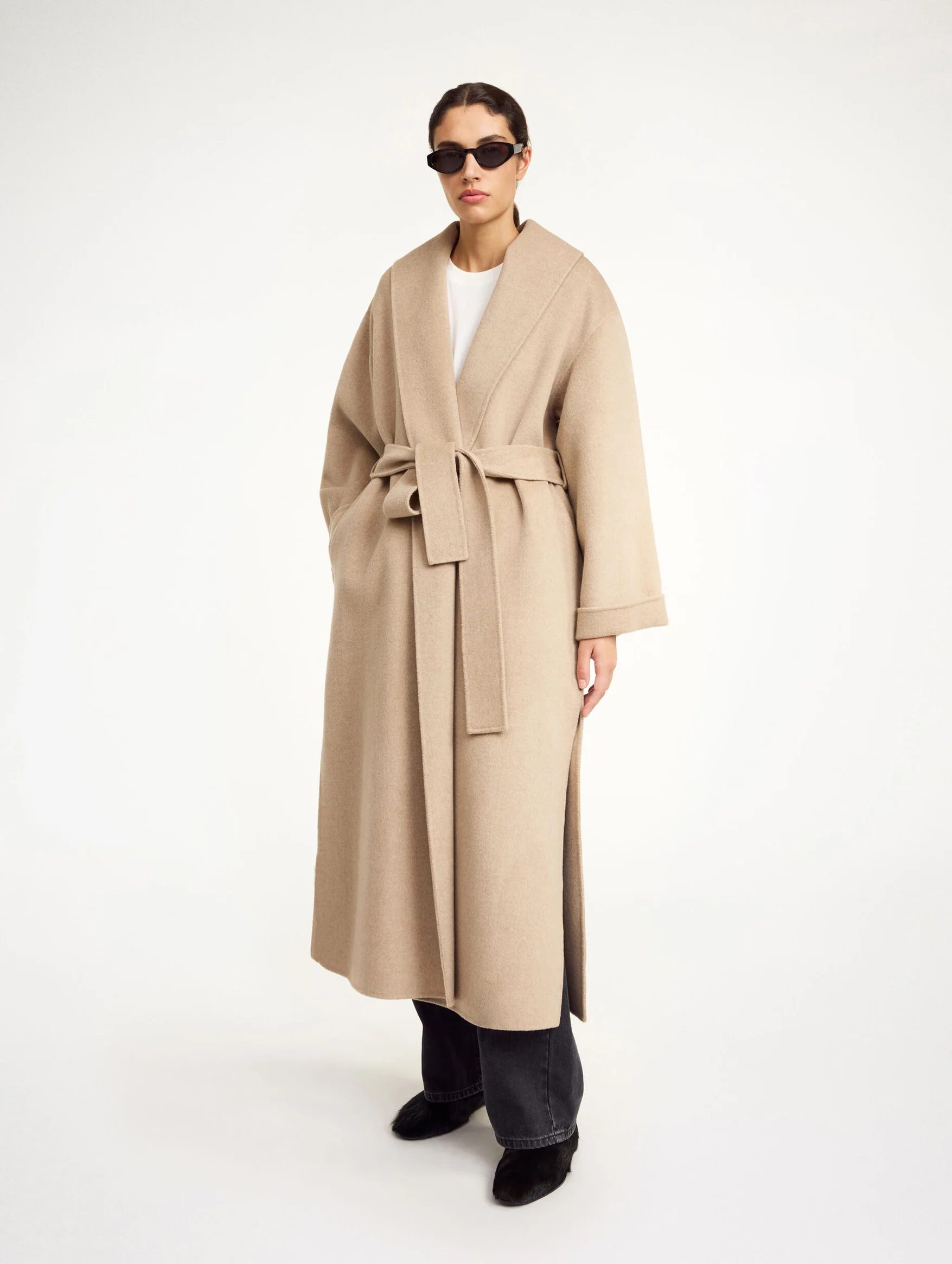 Trullem Wool Coat in Grey Brown - Image 2