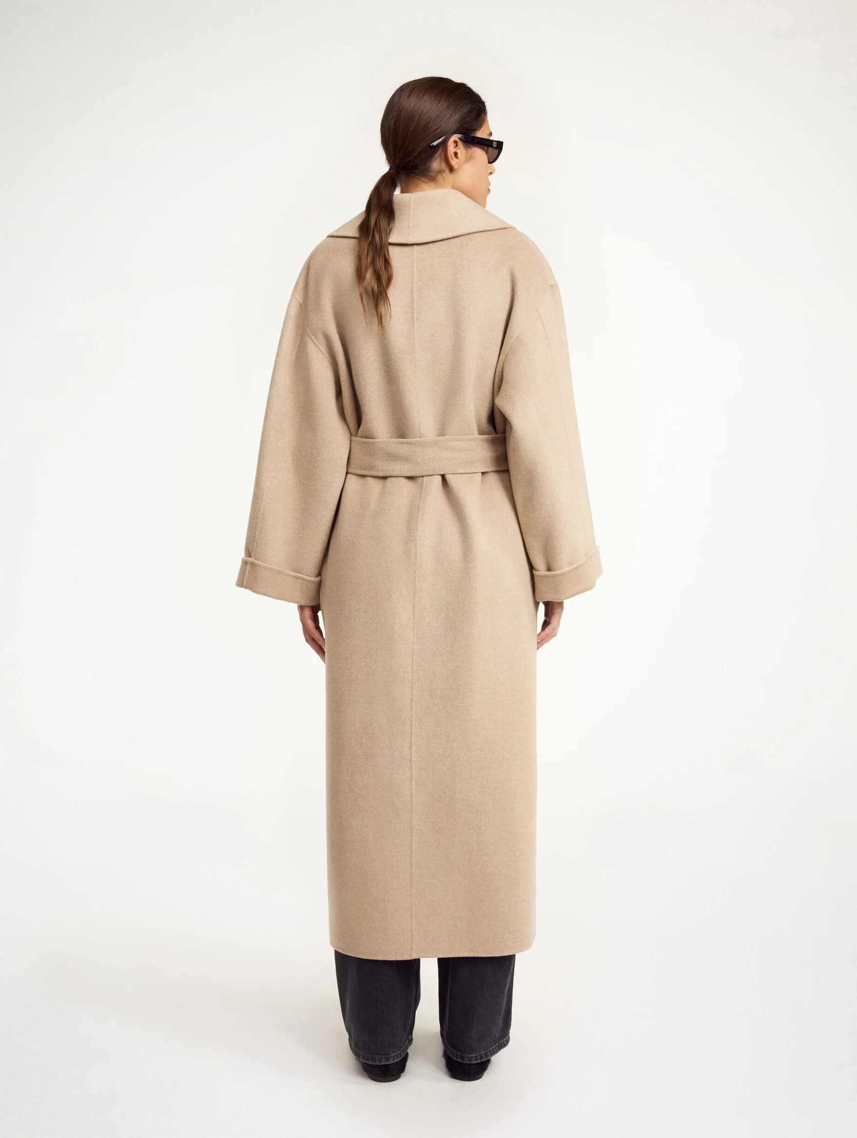 Trullem Wool Coat in Grey Brown - Image 3