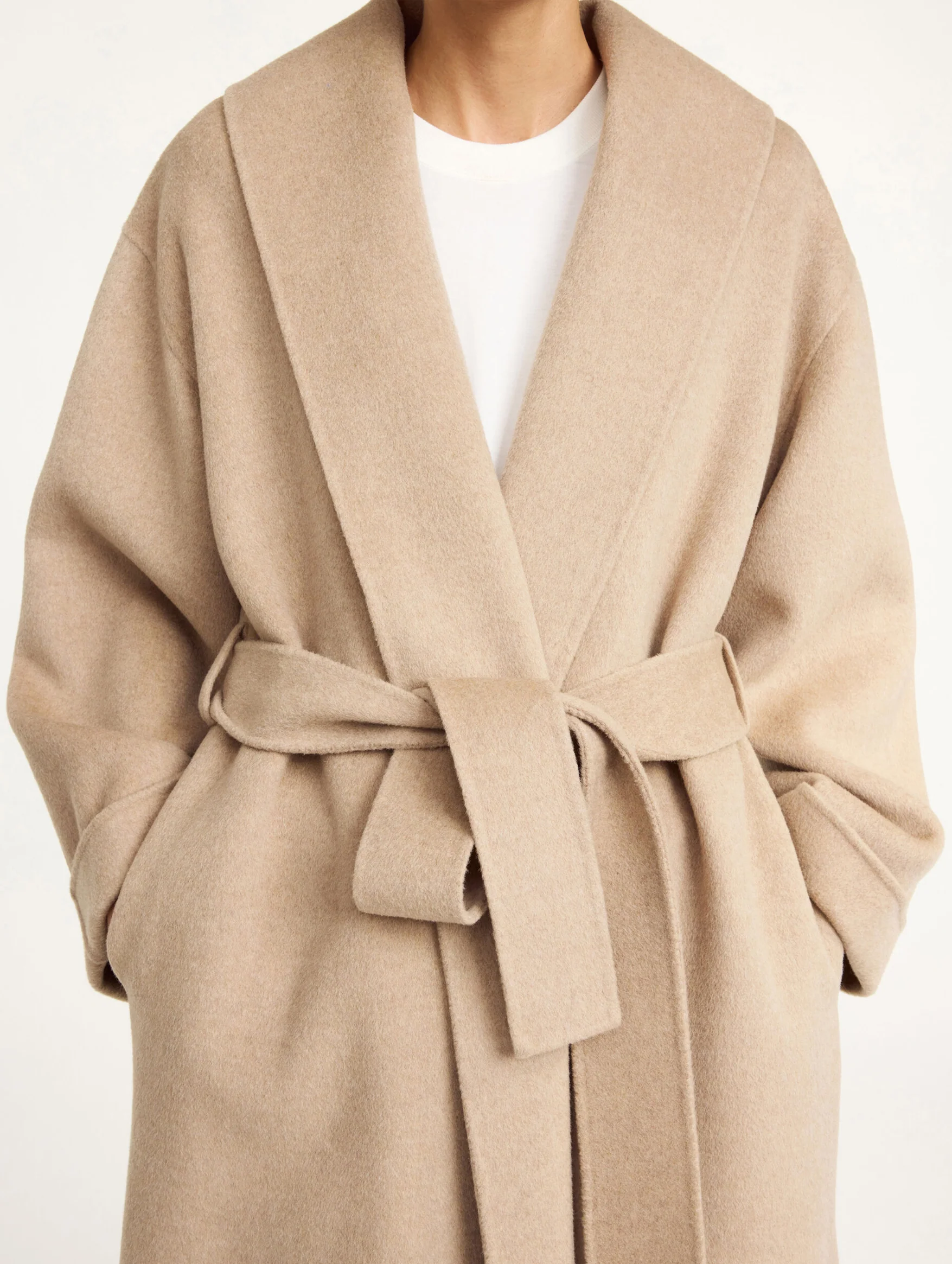 Trullem Wool Coat in Grey Brown - Image 4