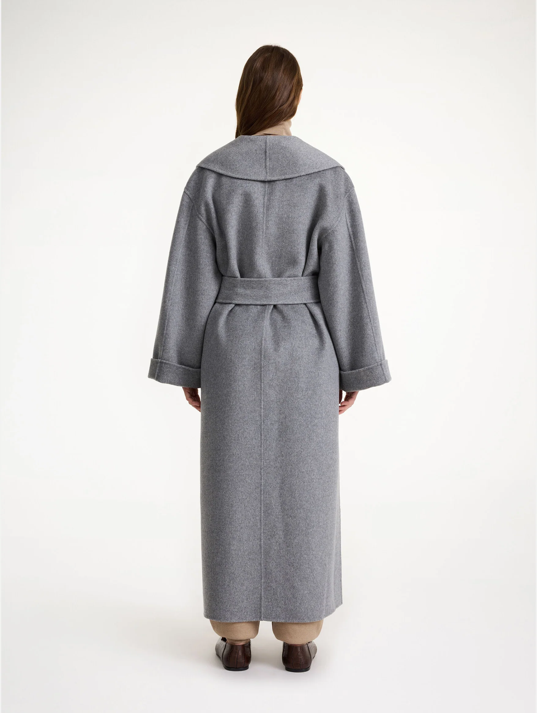 Trullem Wool Coat in Grey Melange - Image 3