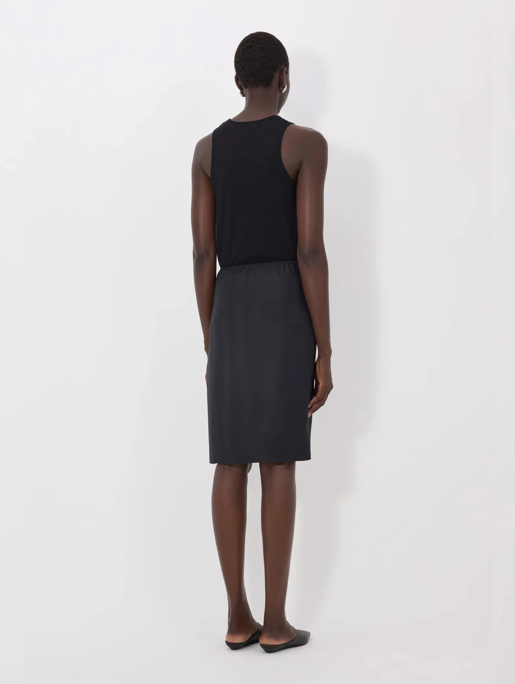 Vasali Silk twill Skirt in Black - Image 5
