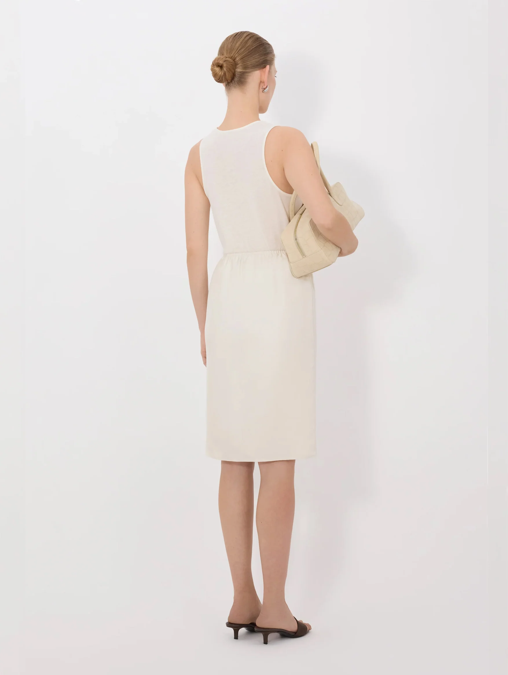 Vasali Silk twill Skirt in Ivory - Image 5