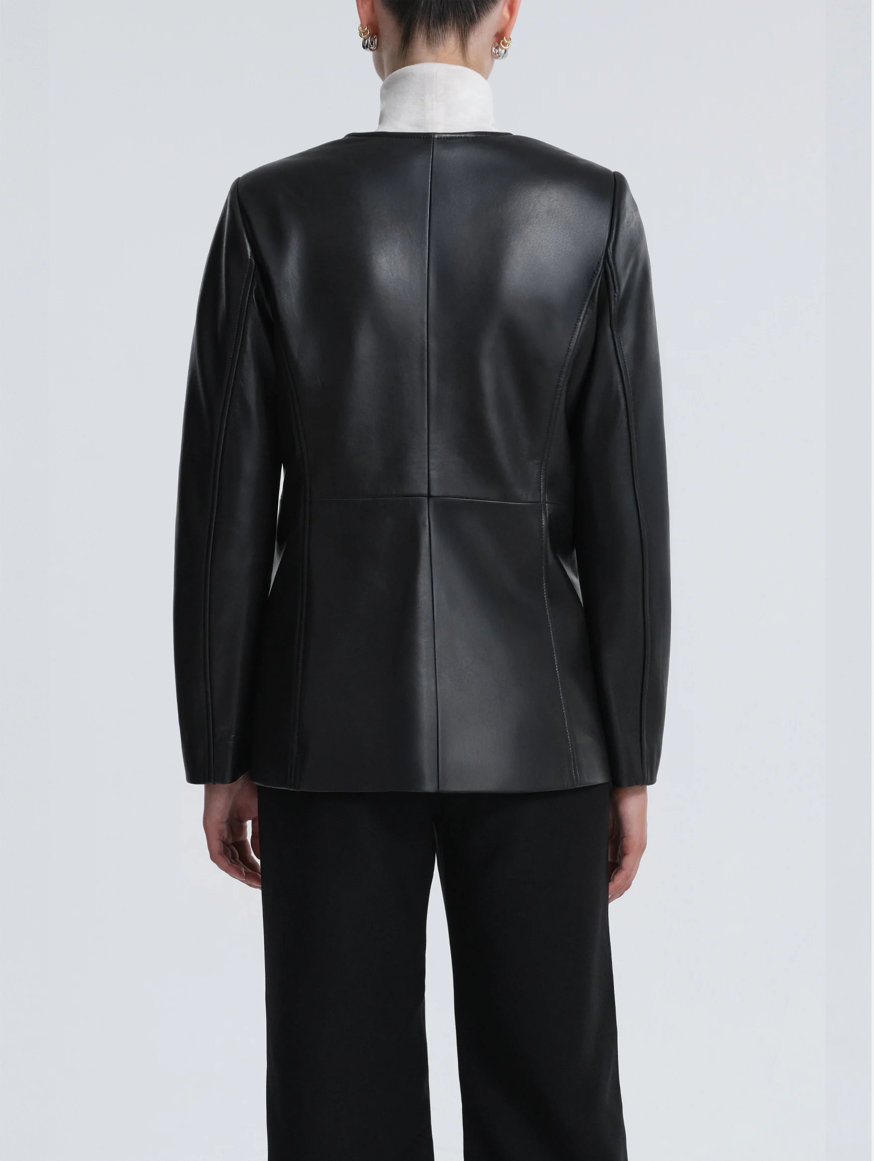 Vernes Leather Jacket in Black - Image 4