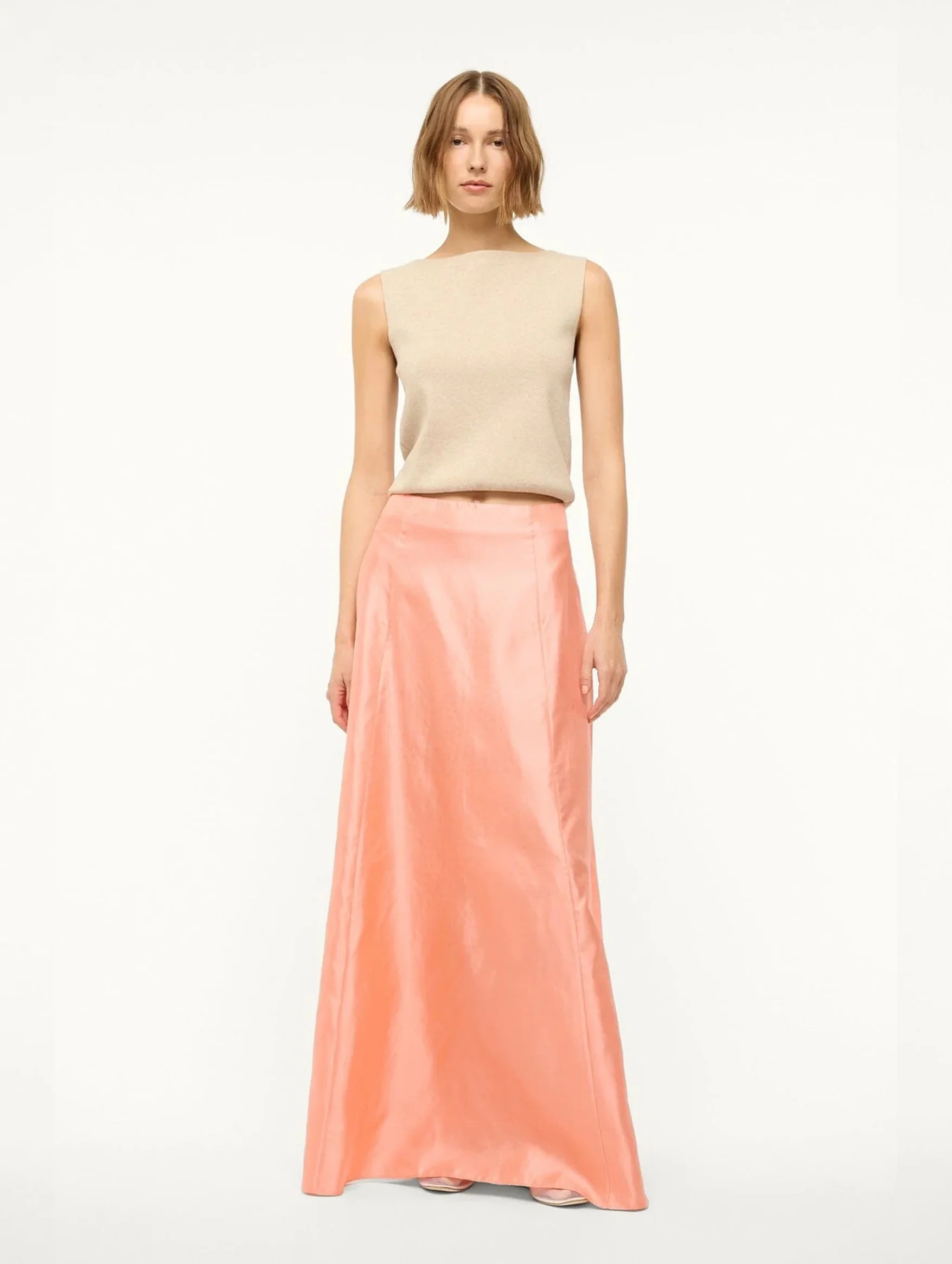 Vincenzo Silk Skirt in Carnation - Image 2