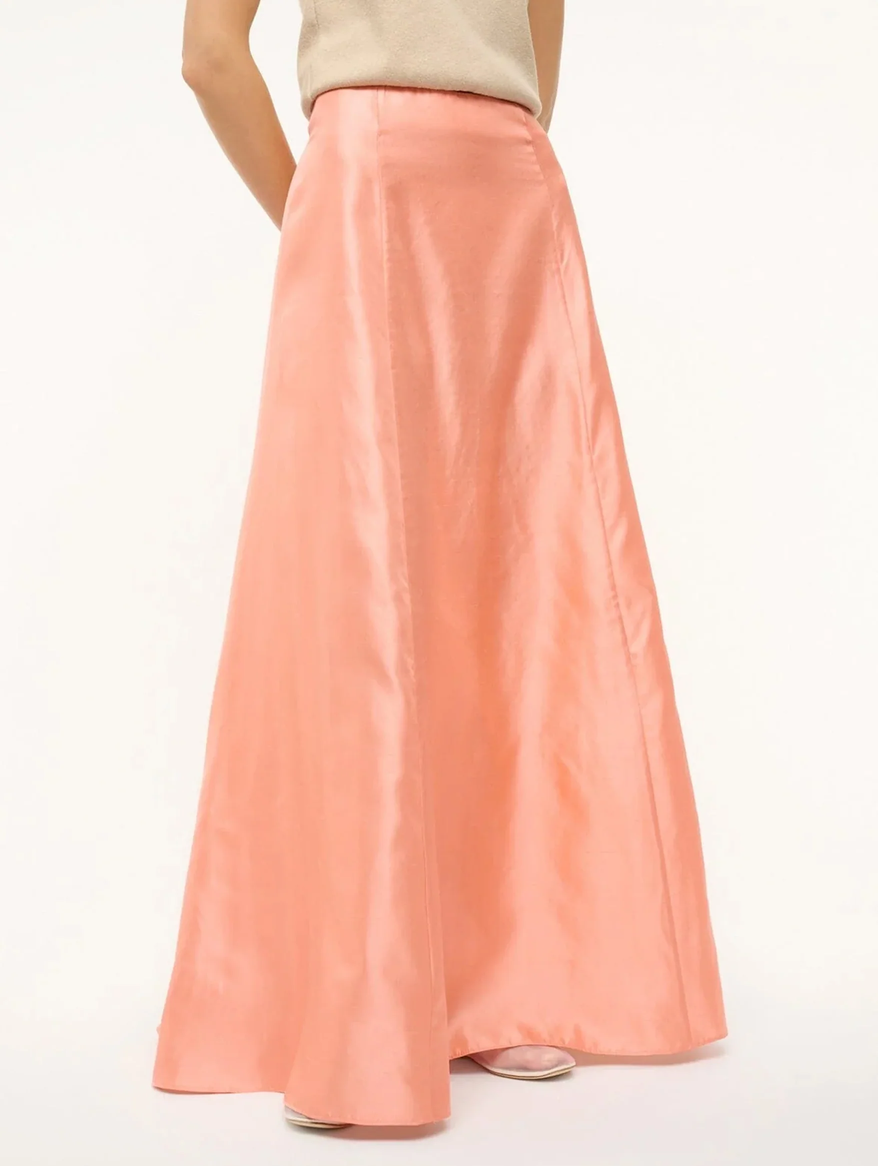 Vincenzo Silk Skirt in Carnation - Image 3