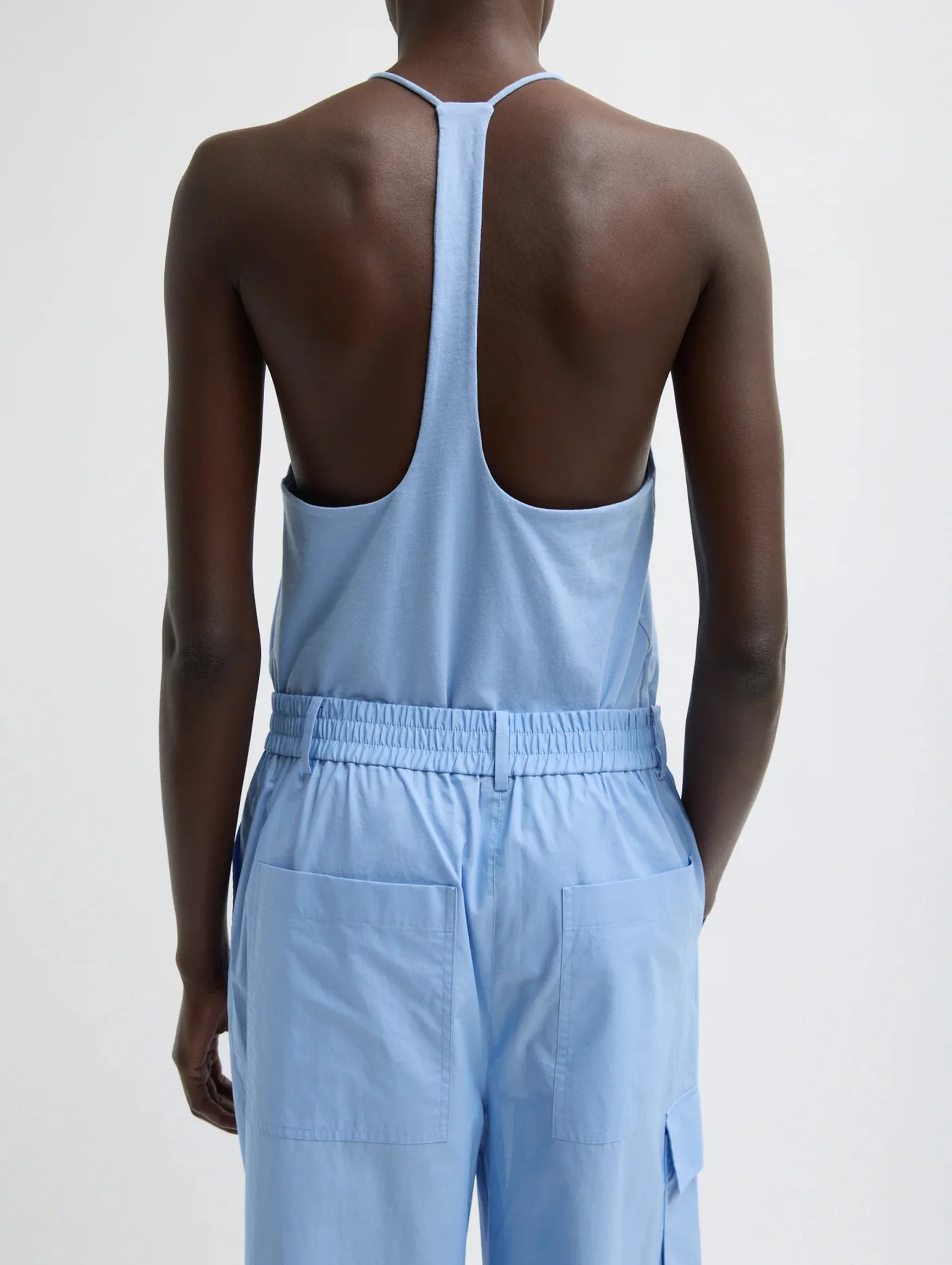 Vintage Cotton Wide Leg Cargo Pant in Blue - Image 4