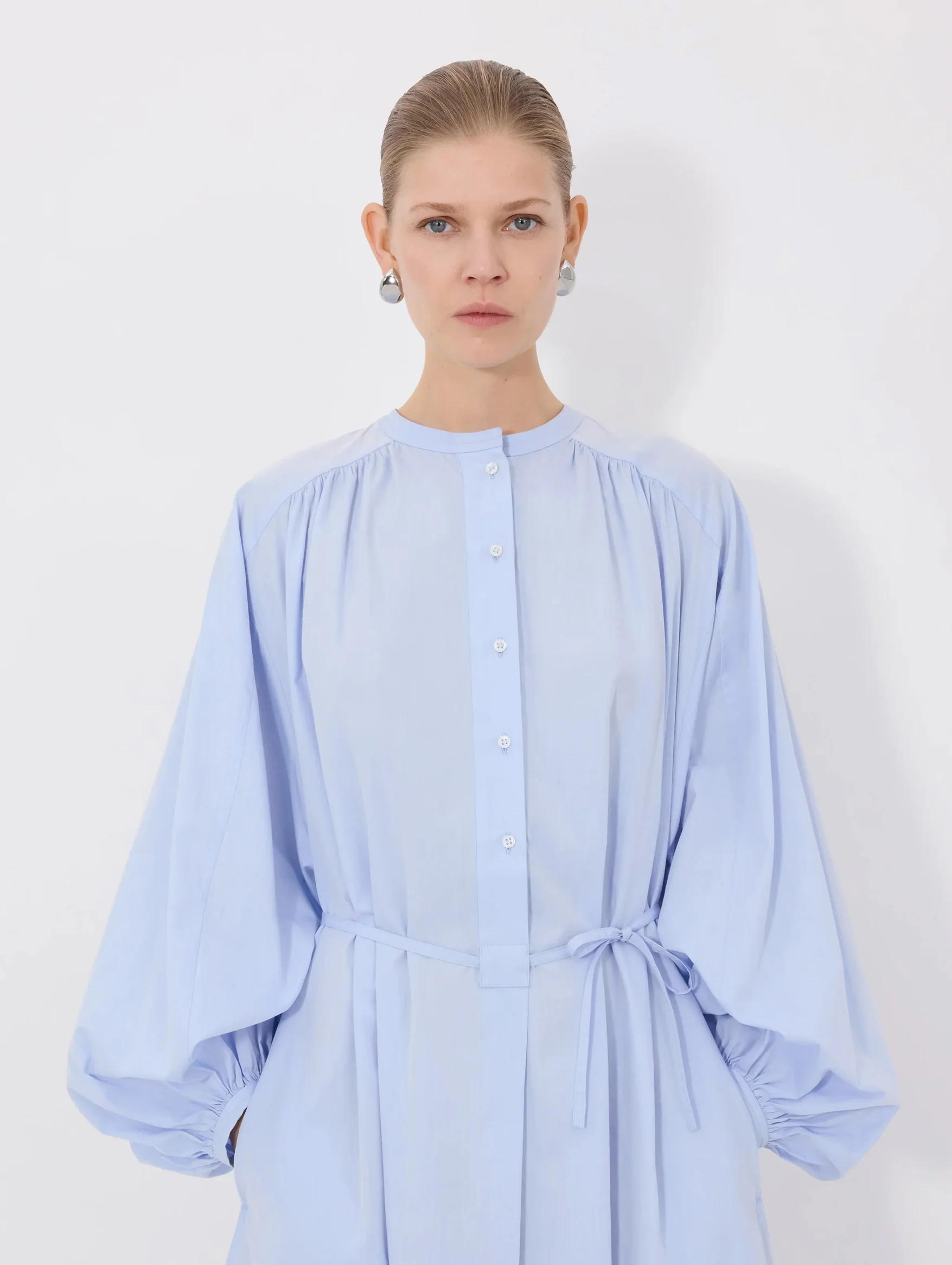 Vitti Loose Fit Blouse Dress in Storm - Image 4