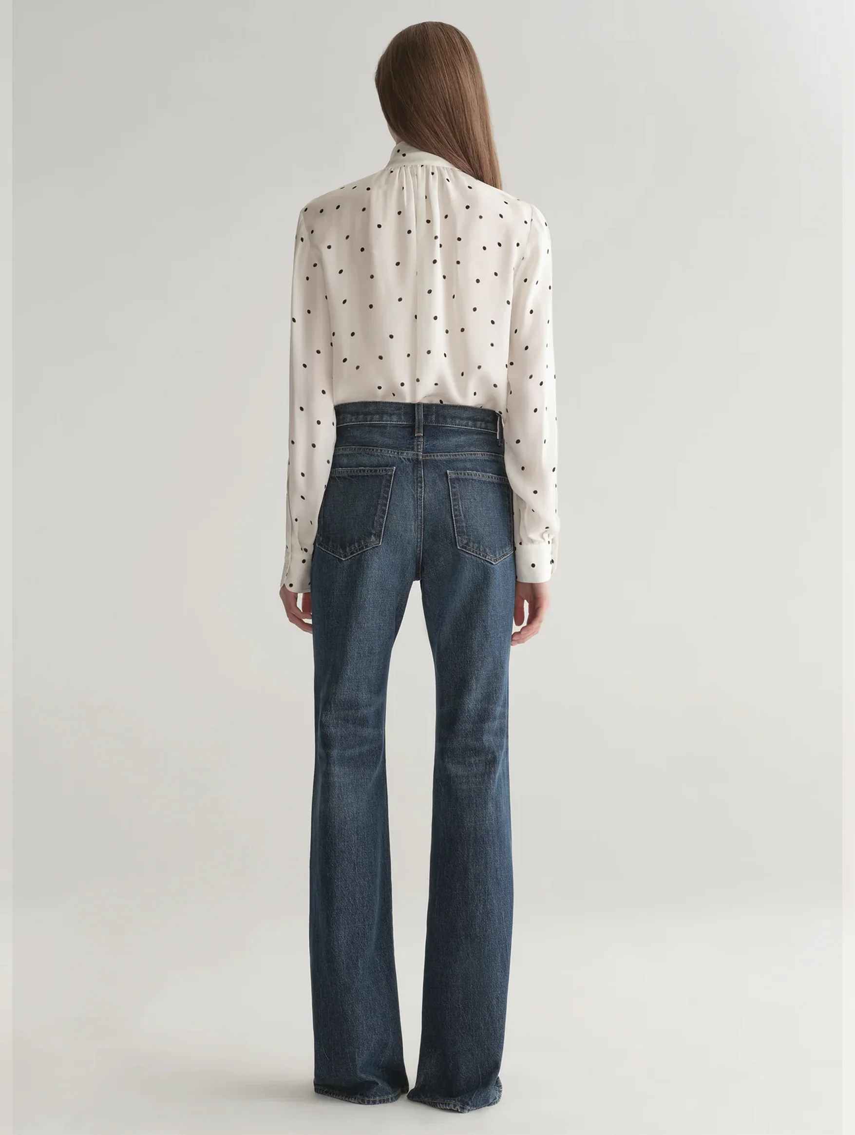 Viv Polka Dot Silk Top in Cream and Black - Image 6