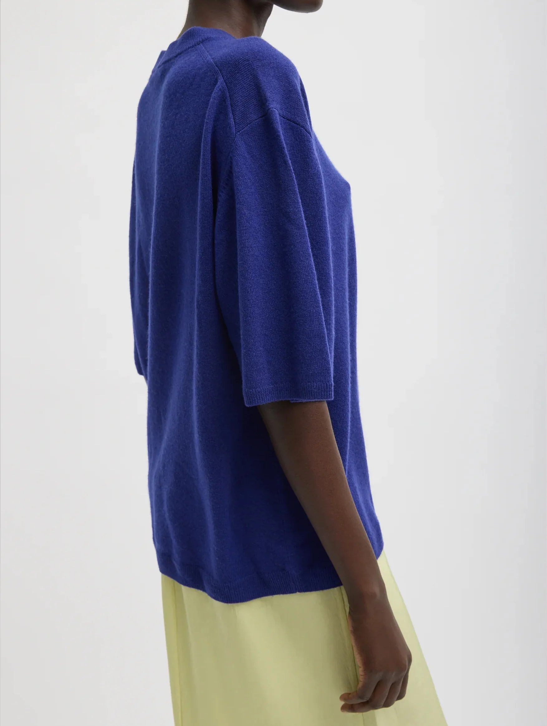 Washable Cashmere Oversized Easy Tee in Ink Blue - Image 2