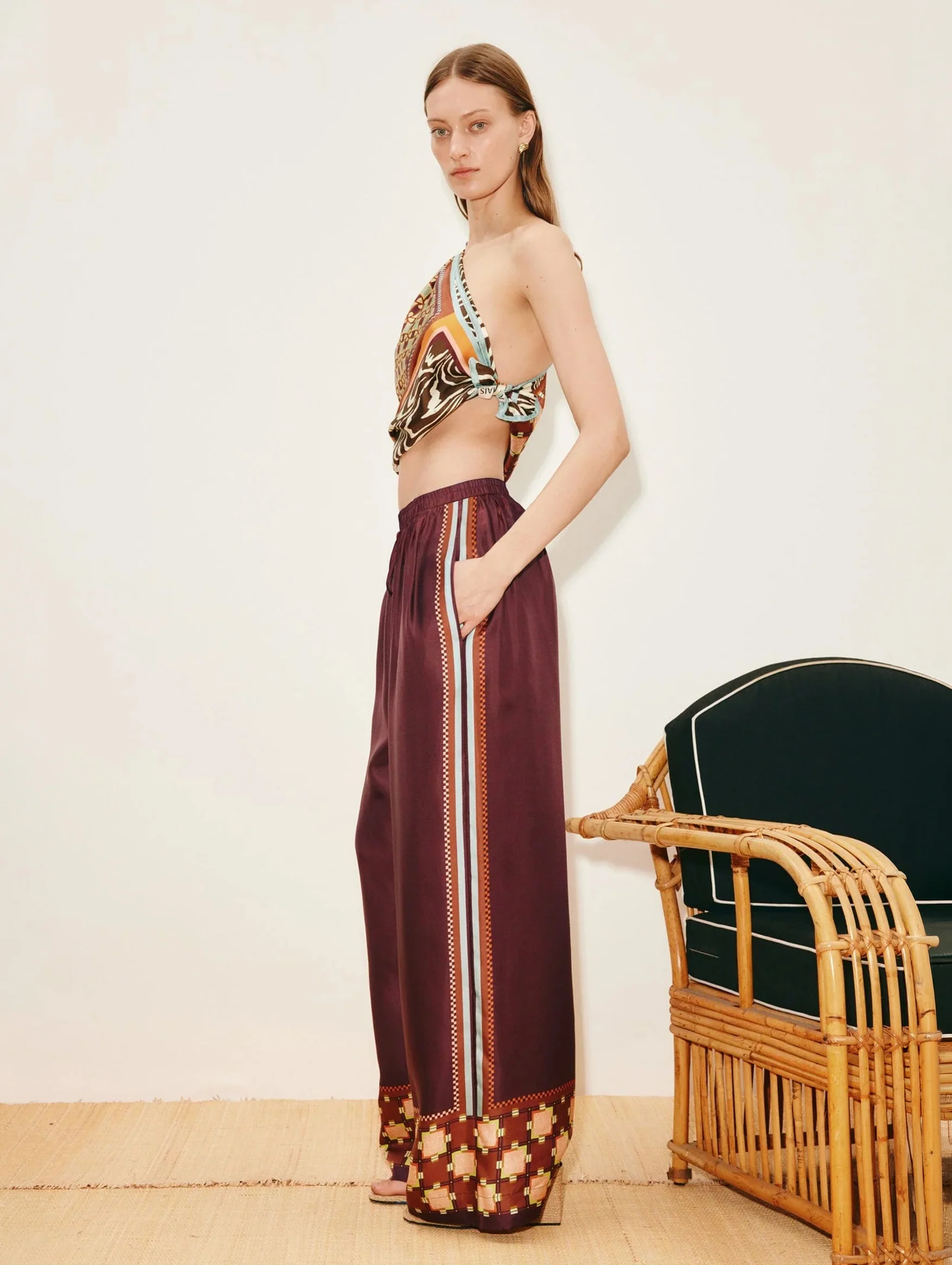 Wilson Silk Pant in Multi - Image 3
