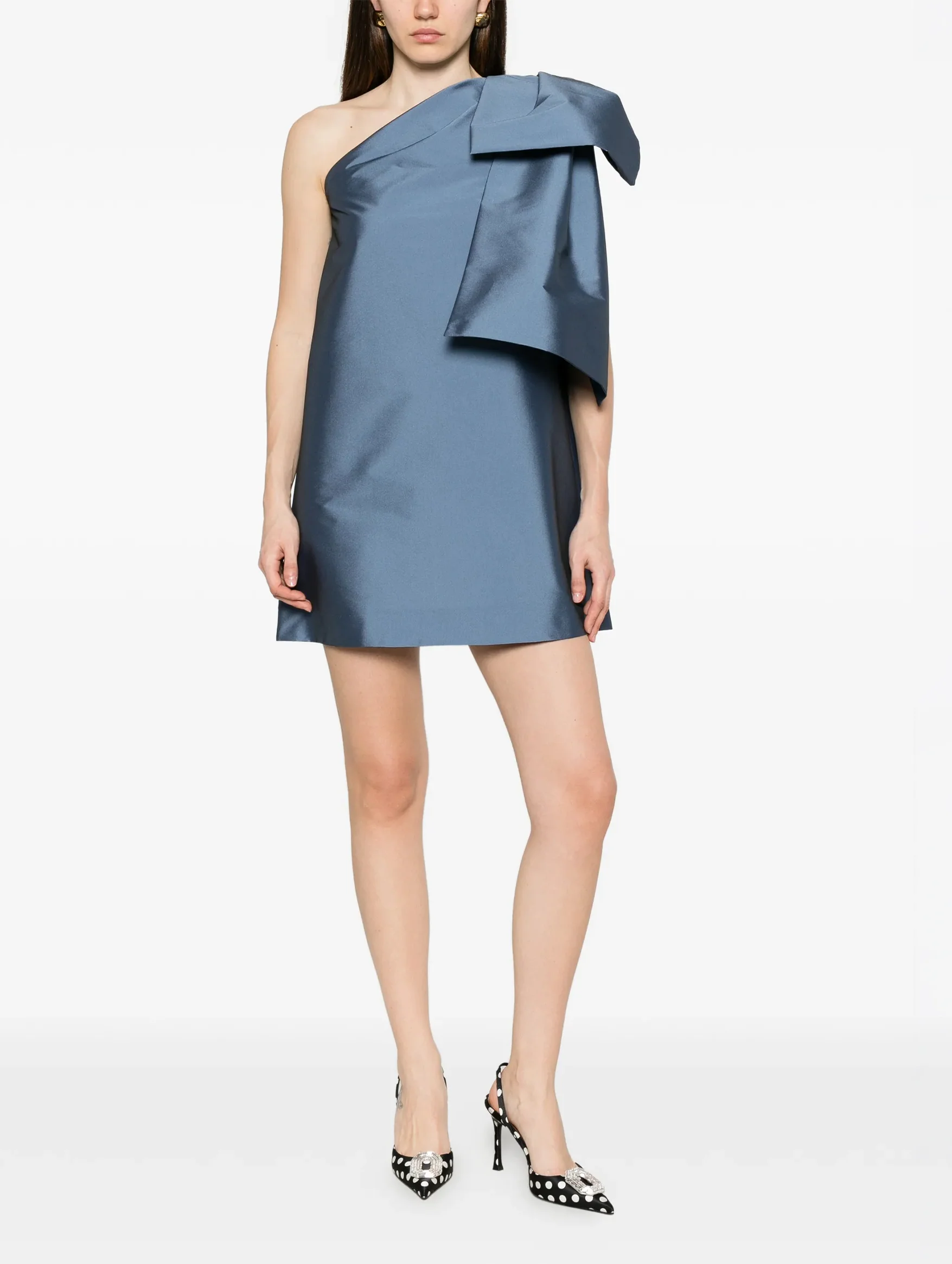 Winnette Short Dress in Mid Blue - Image 2