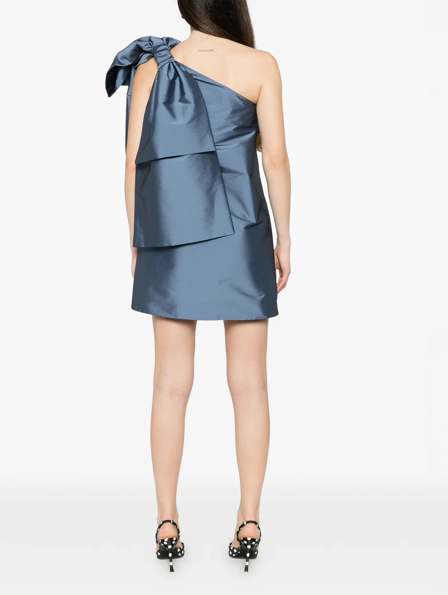 Winnette Short Dress in Mid Blue - Image 5