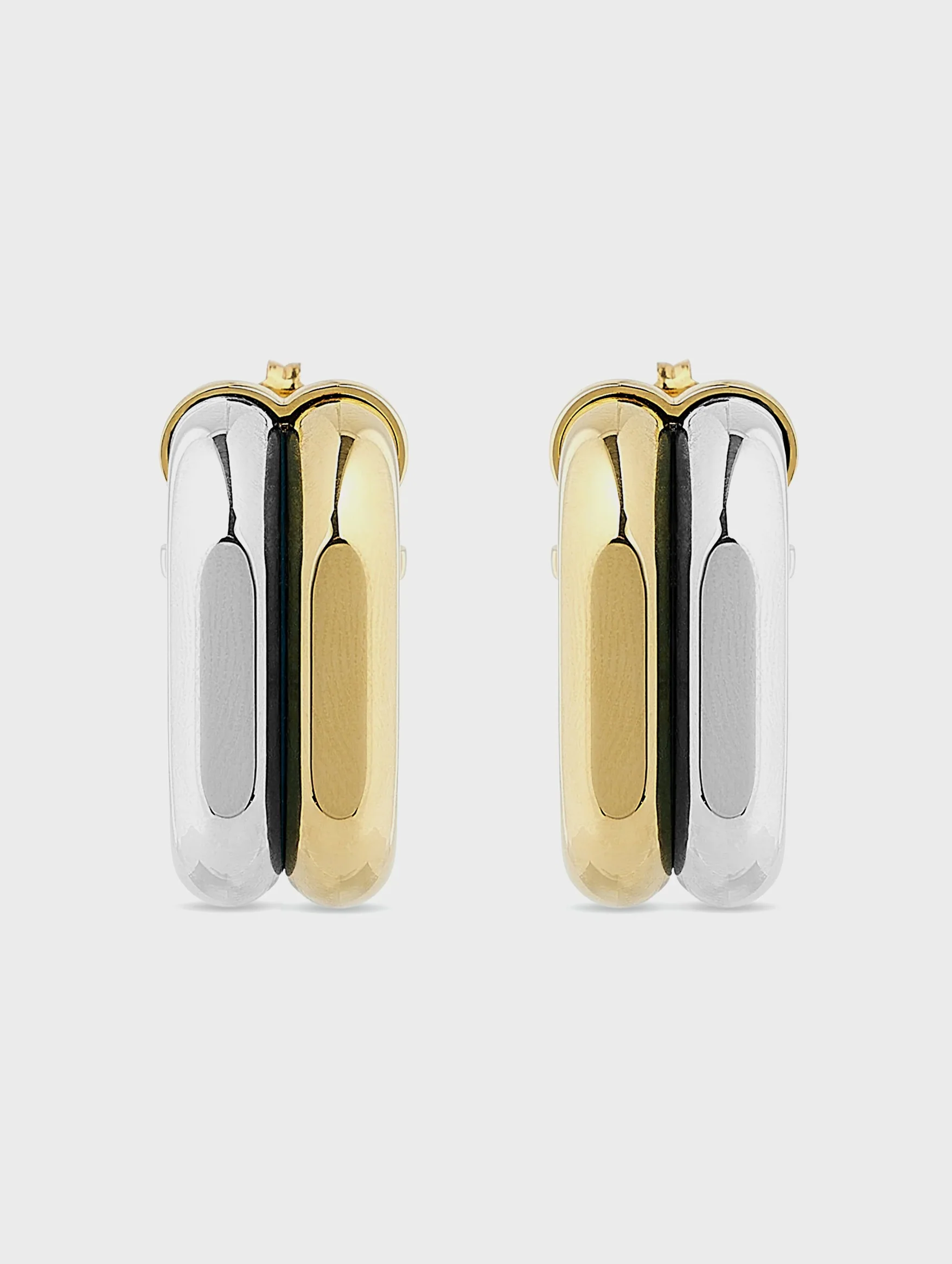 XL Link Earrings in Gold and Silver - Image 3