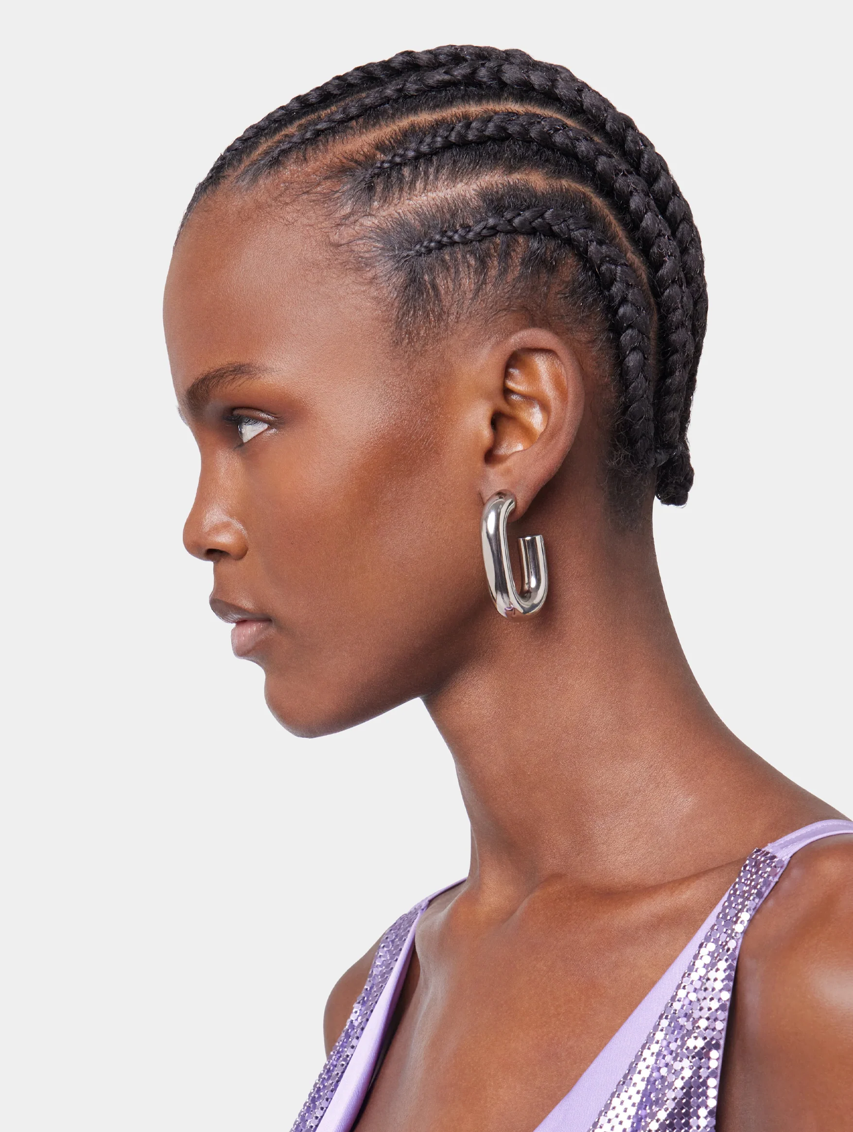 XL Link Earrings in Silver - Image 3