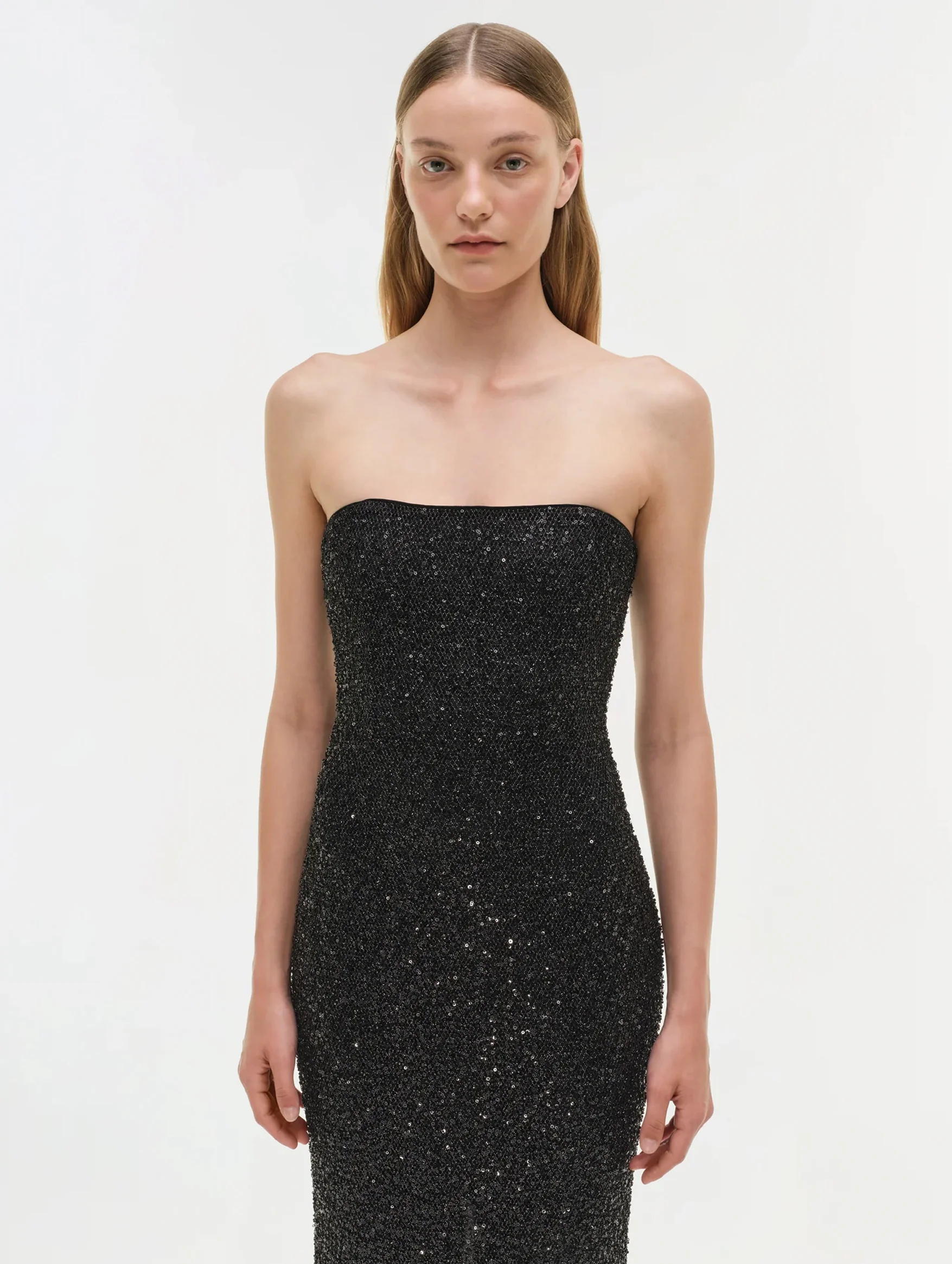 Xyla Sleeveless Midi Dress in Black - Image 3