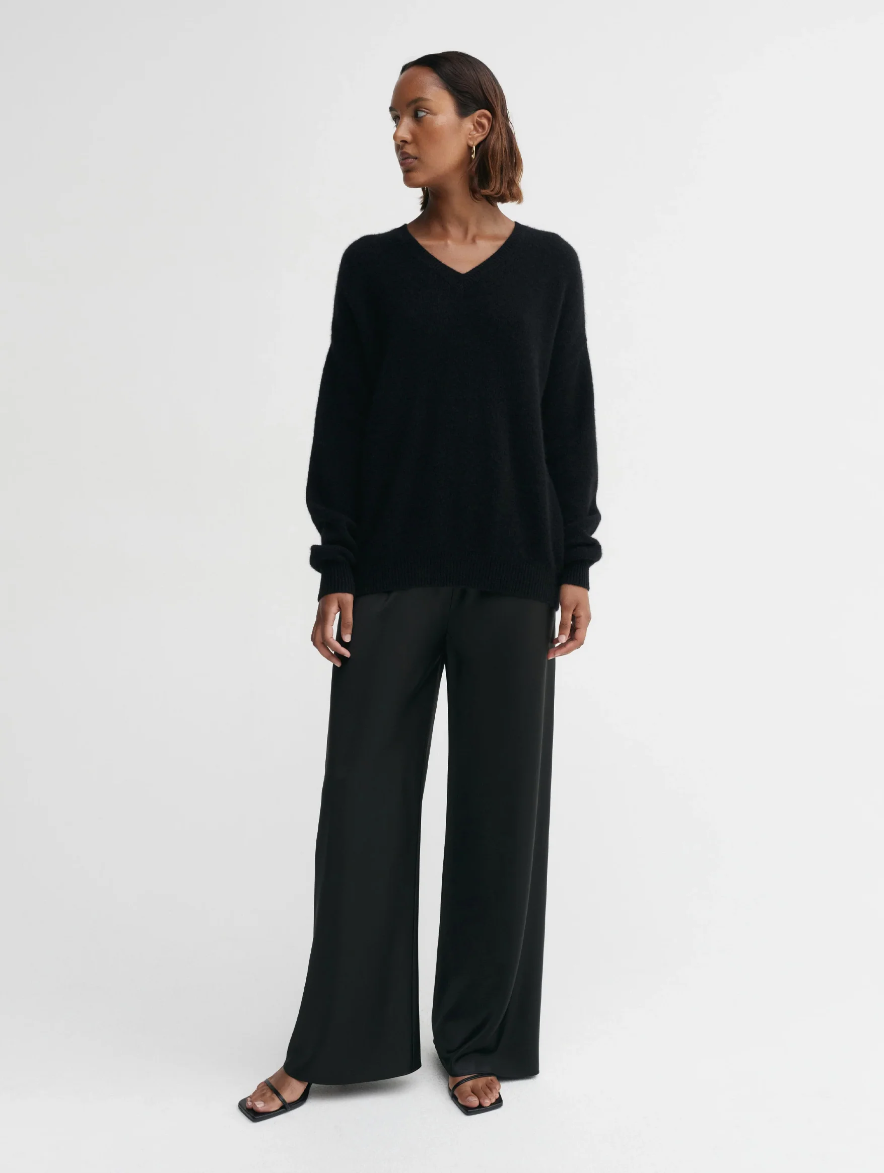 Zaya V-Neck Sweater in Black - Image 3