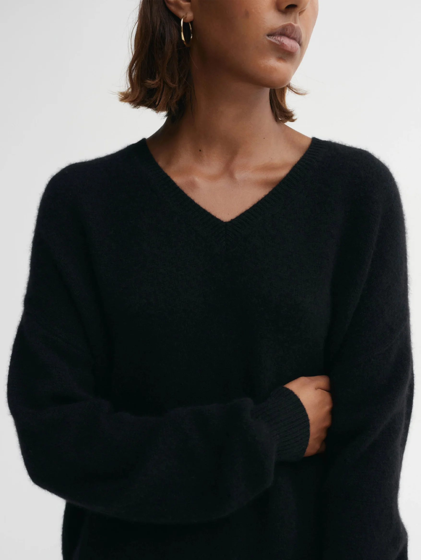 Zaya V-Neck Sweater in Black - Image 5